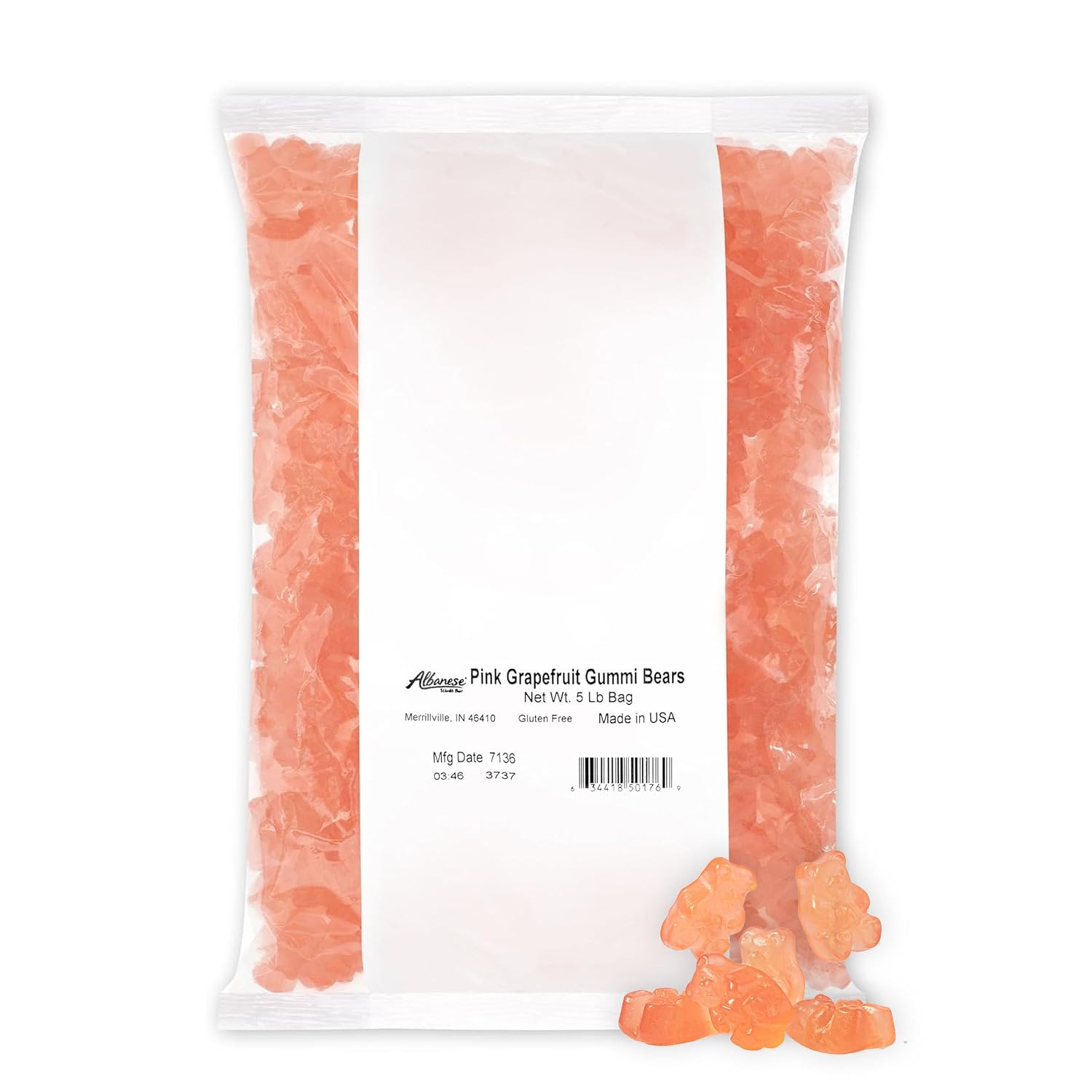 Albanese World's Best 12 Flavor Gummi Bears | 5lbs of Fruit Bulk Candy | Soft and Chewy Gummies, Gluten Free, Fat Free | Cherry, Blue Raspberry, Mango and More | Great Snack for Travel and Kids