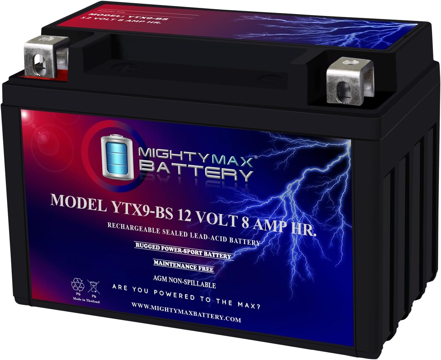 Mighty Max Battery YTX9-BS Battery Replacement for PTX9BS Predator Generator (8750 watt)
