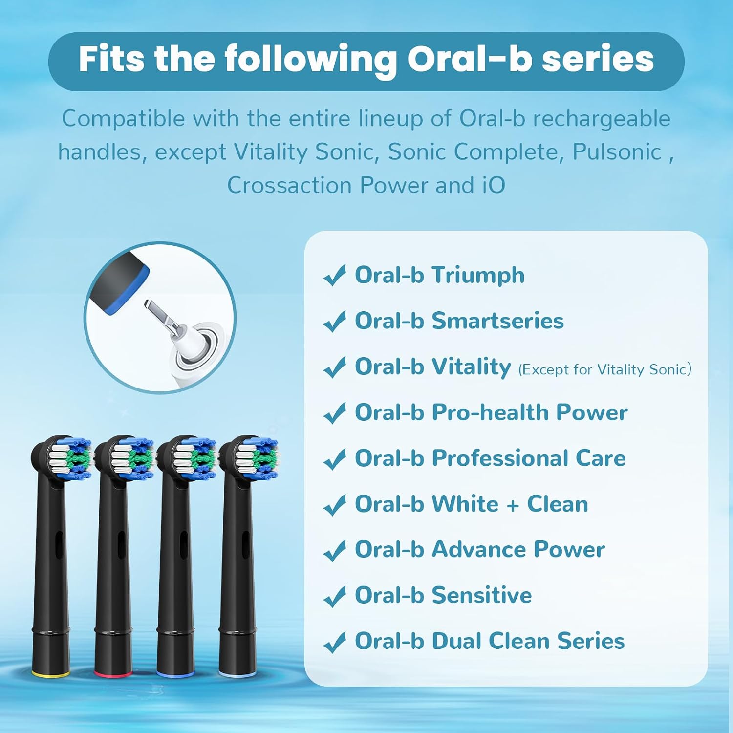Replacement Toothbrush Heads Compatible with Oral-B Braun 20 Pcs | Professional Electric Toothbrush Brush Heads for Oral B Replacement Head Refill Pro 500/1000/1500/3000/3757/5000/7000/7500