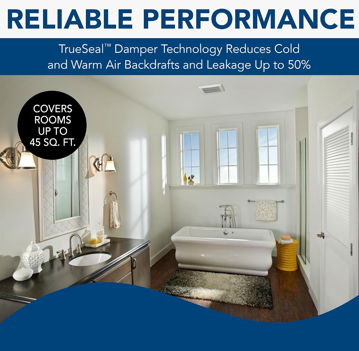 Broan-NuTone Bathroom Exhaust Fan, Easy Install, Powerful 110 CFM, Quiet 1.0 Sones, Energy Star