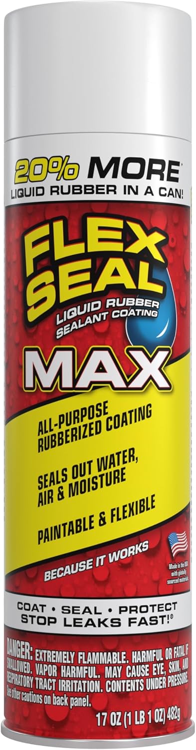 Flex Seal, 14 oz, 2-Pack, Black, Stop Leaks Instantly, Waterproof Rubber Spray On Sealant Coating, Perfect for Gutters, Wood, RV, Campers, Roof Repair, Skylights, Windows, and More
