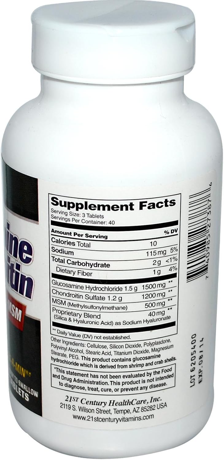 21st Century Glucosamine and Chondroitin Plus Tablets, 120 Count