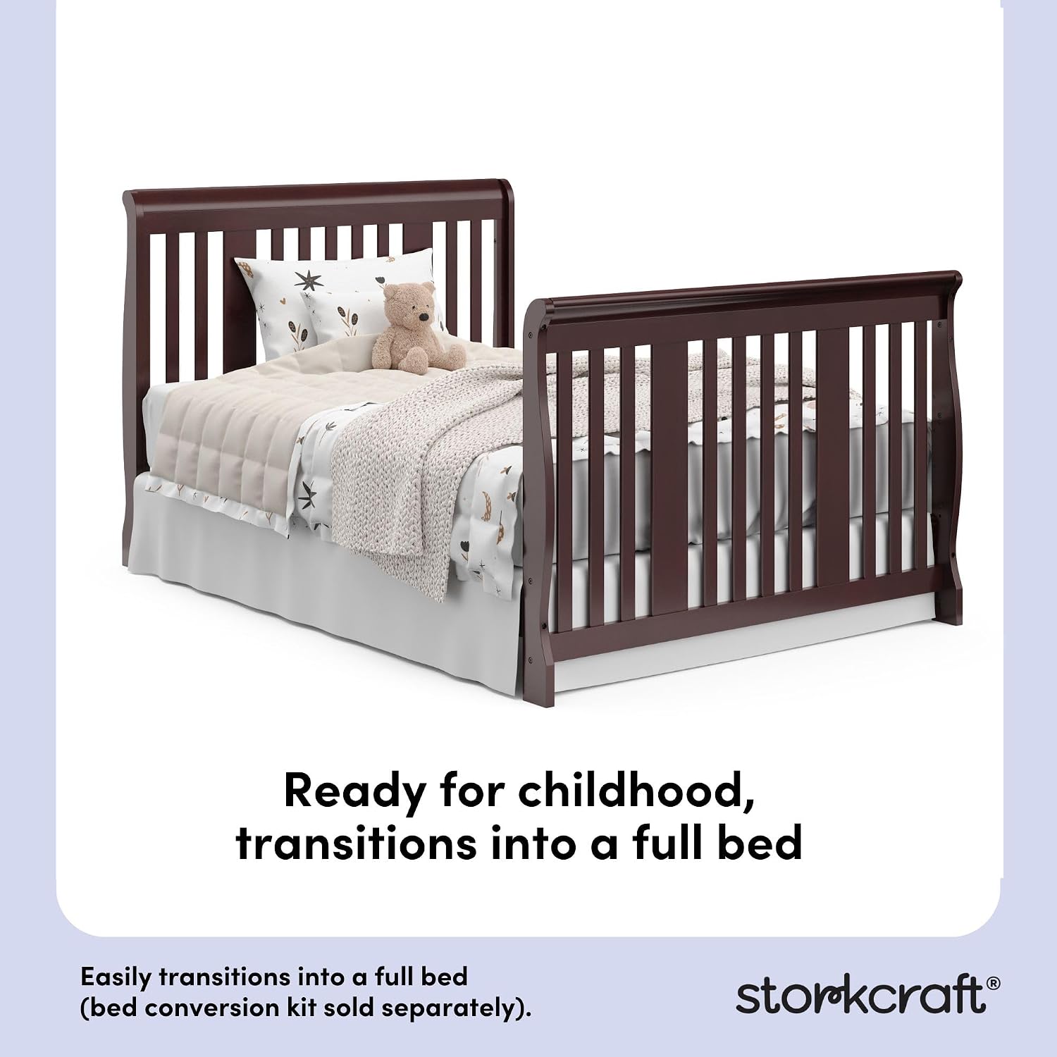 Storkcraft Portofino 5-in-1 Convertible Crib and Changer, Pebble Gray