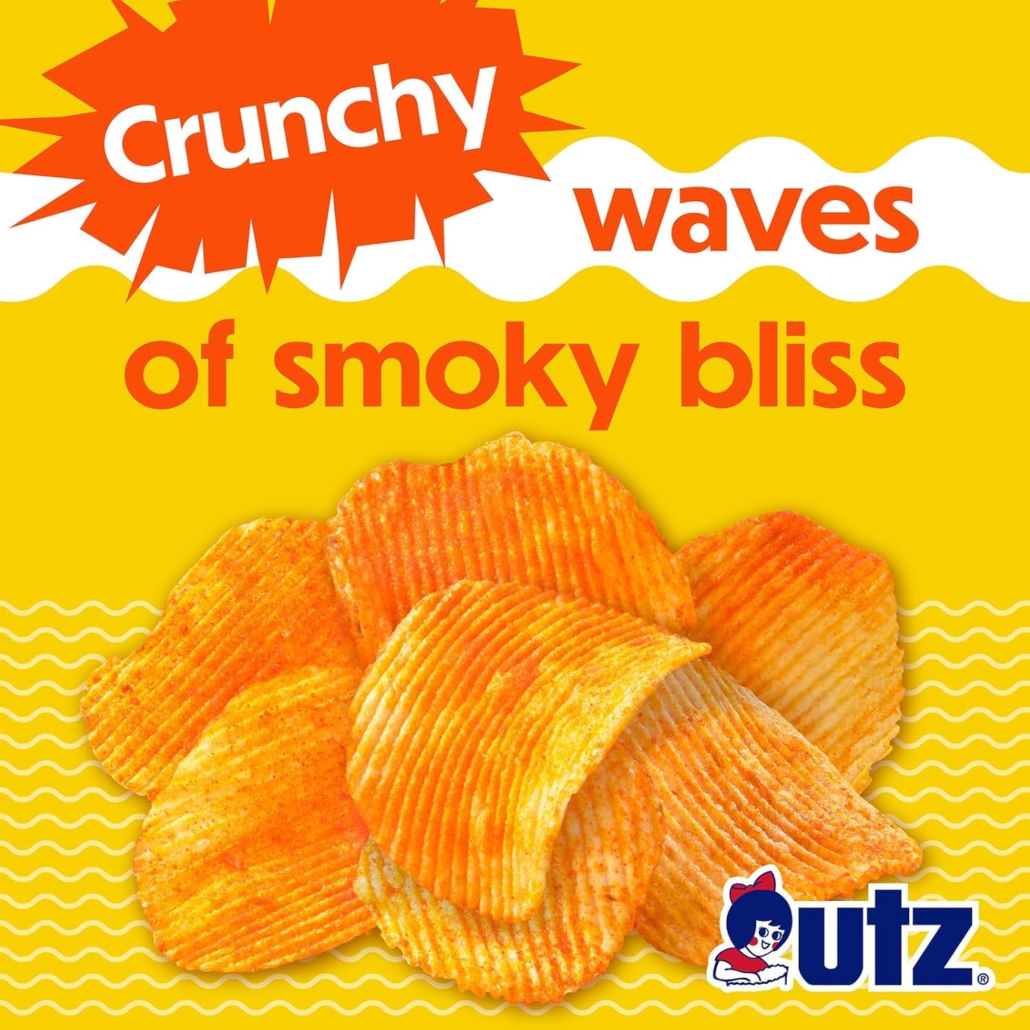 Utz Potato Chips, Barbeque – 1 oz. Bags (60 Count) – Crispy Potato Chips Made from Fresh Potatoes, Crunchy Individual Snacks to Go, Cholesterol Free, Trans-Fat Free, Gluten Free Snacks
