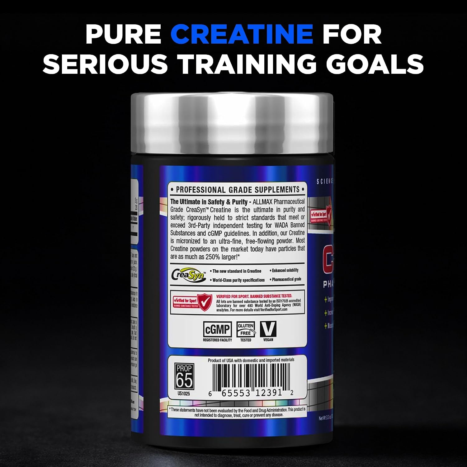 ALLMAX Creatine Monohydrate Powder, Micronized, Unflavored, 1000 g