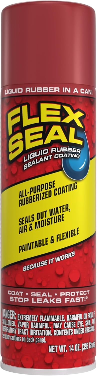 Flex Seal, 14 oz, 2-Pack, Black, Stop Leaks Instantly, Waterproof Rubber Spray On Sealant Coating, Perfect for Gutters, Wood, RV, Campers, Roof Repair, Skylights, Windows, and More