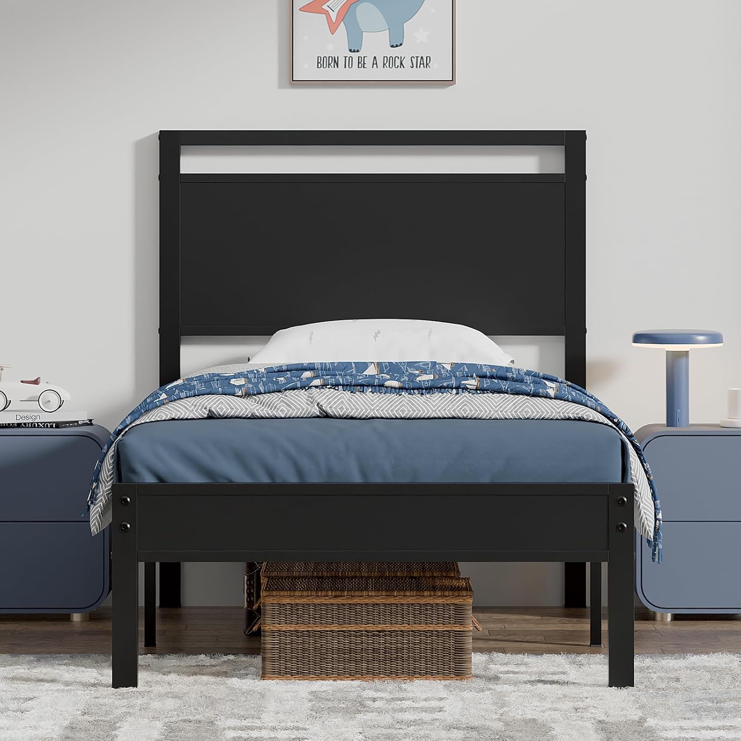Z-hom Easy Assembly Queen Bed Frame & Headboard Footboard,Underbed Storage | Sturdy Metal Structure,Silent Anti-Slip Support,Under Bed Storage Space,No Box Spring Needed,Modern Bedroom Furniture