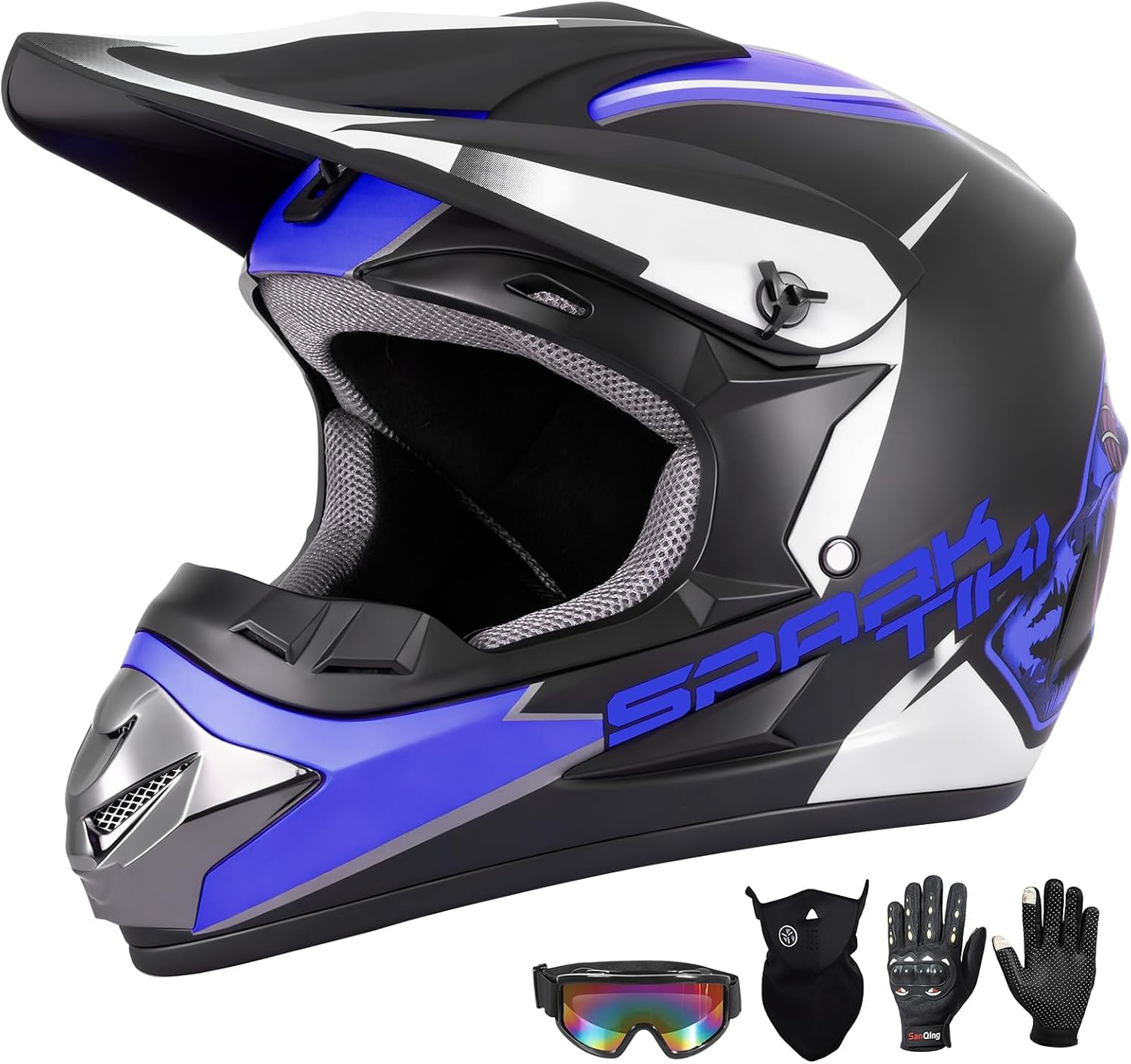 Youth Kids Dirt Bike Motocross Helmet DOT Approved Cool Tiki Graphic