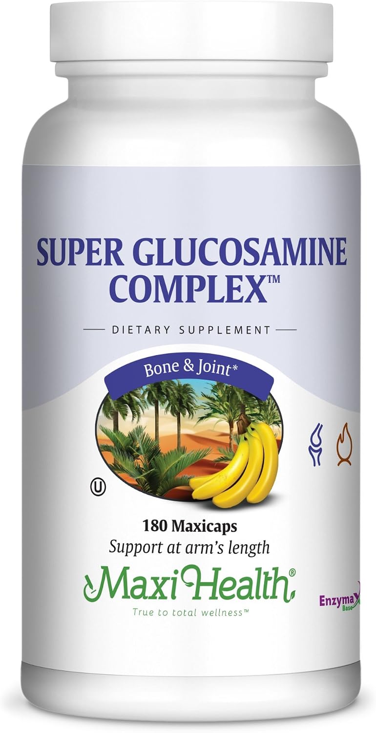 Maxi Health Super Glucosamine Complex – Joint Supplements for Men & Women – Glucosamine Sulfate with MSM, Bromelain, & Potassium – Bone Strength
