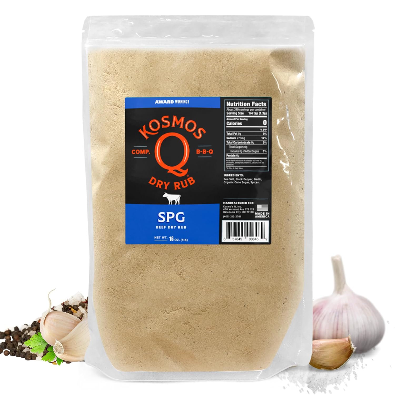Kosmos Q Hot Dirty Bird BBQ Dry Rub, Spicy Seasoning with Chili Pepper, Brown Sugar, Garlic & Onion for Chicken, Turkey, Ribs, Pork, Dry Rub for Smoking & Grilling Meat, BBQ Spice Blend, 11 Oz Bag