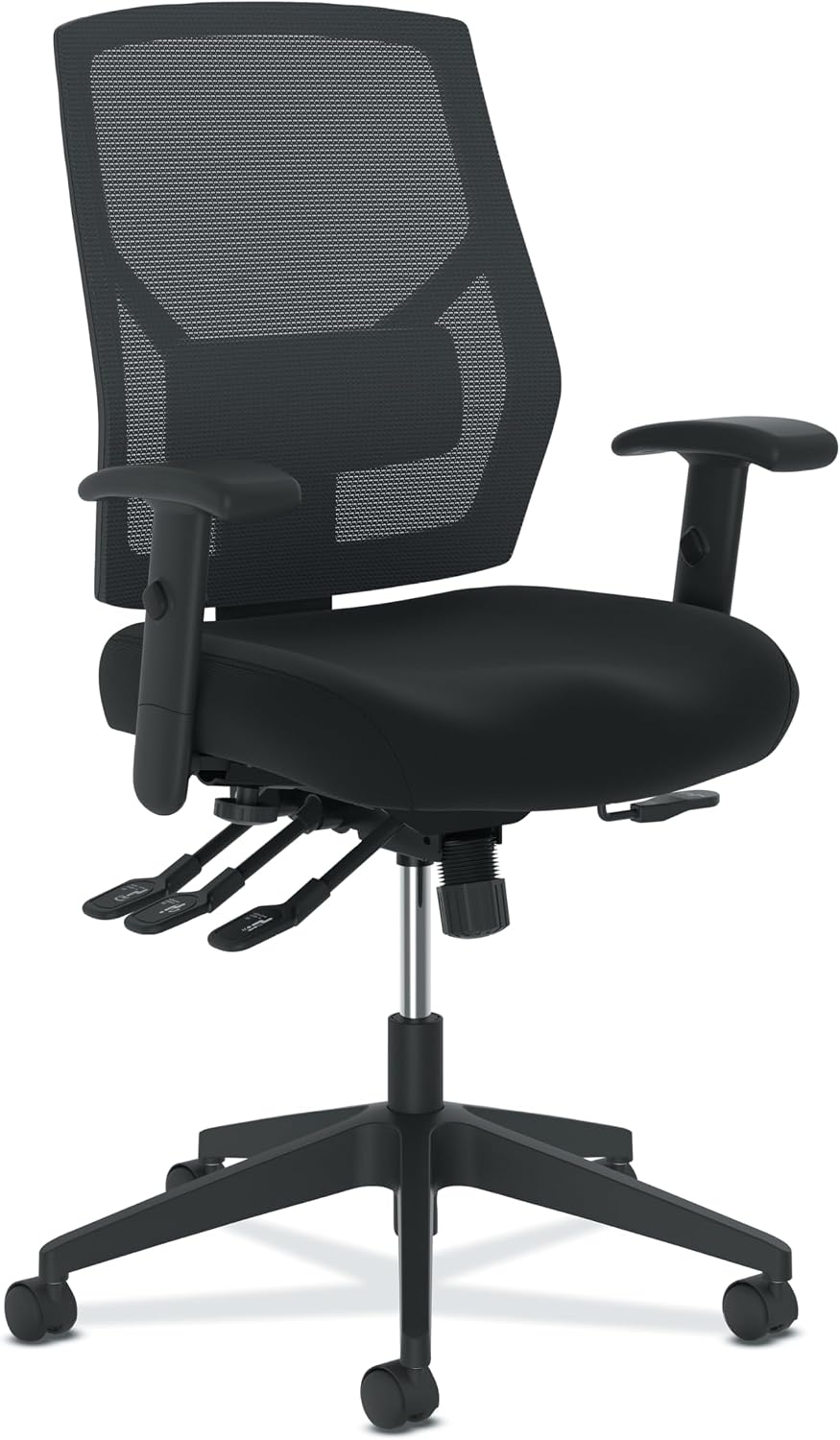HON Crio Big and Tall Ergonomic Office Chair, Heavy Duty Desk Chair, Black | Big and tall ergonomic office desk chair for desk work, lumbar support, adjustable arms, mesh comfort, 450 lb capacity