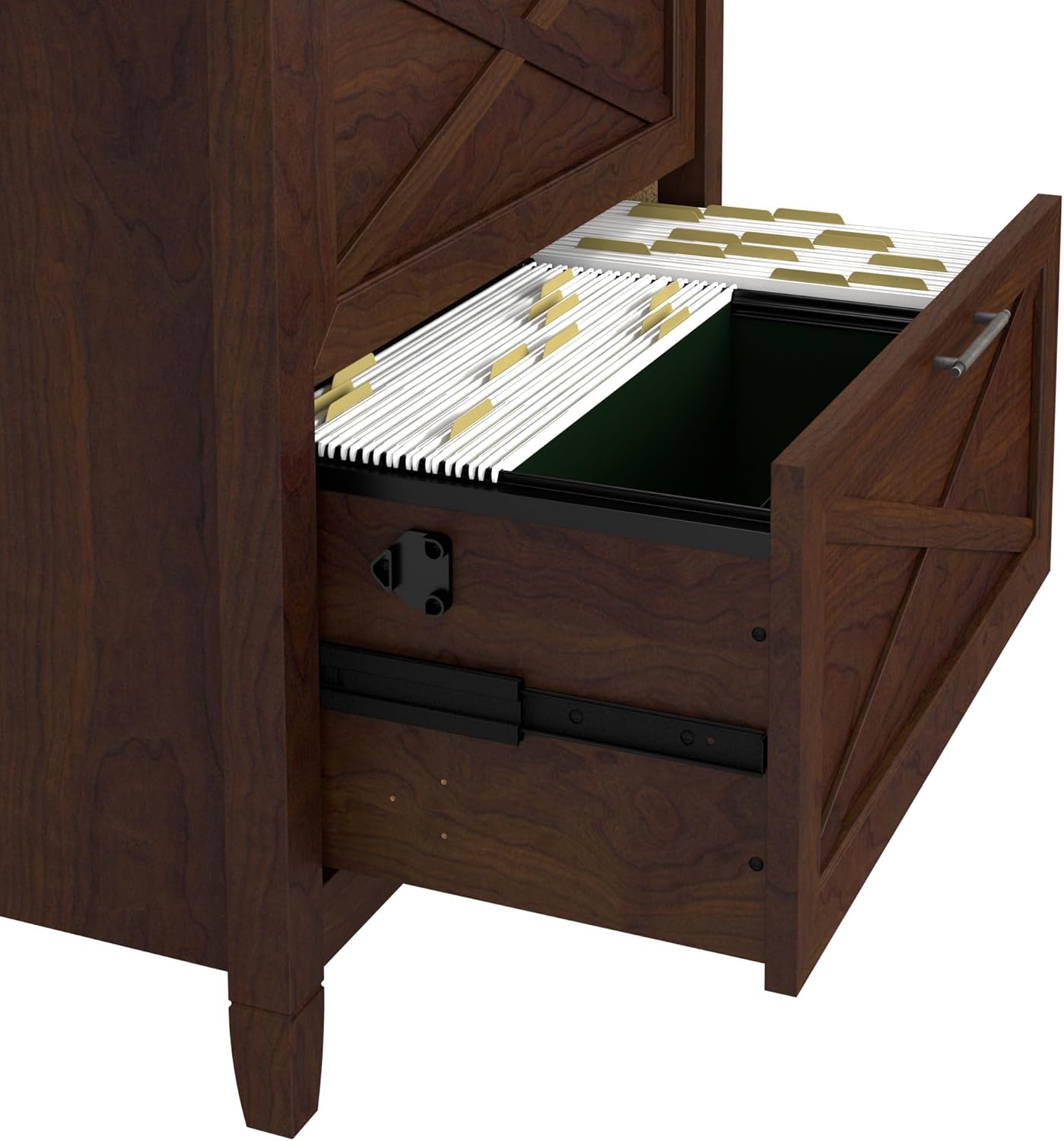 Bush Home Key West 2 Drawer Lateral File Cabinet in Washed Gray, Document Storage for Home Office, Accent Chest with Drawers