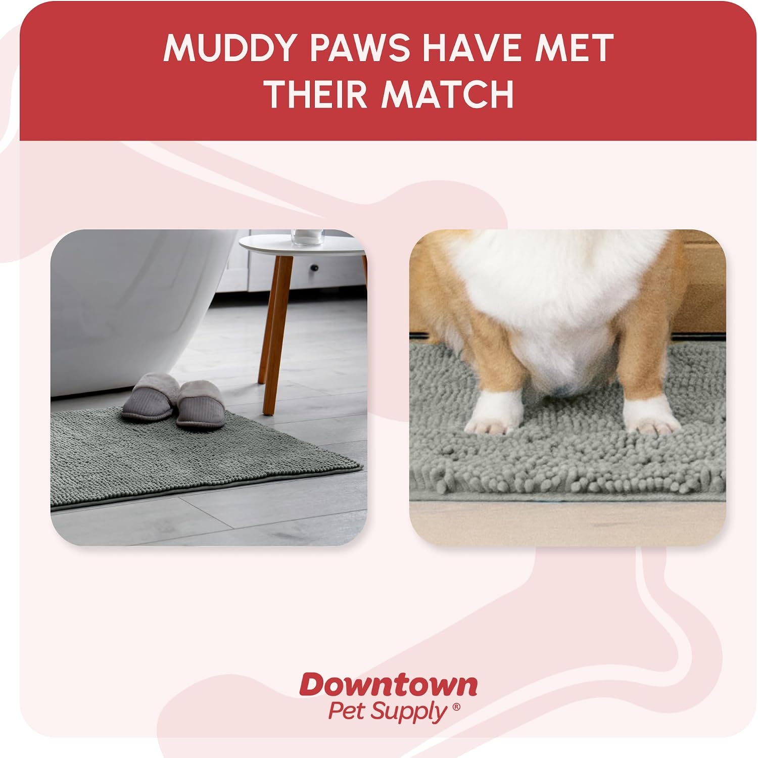 Dog Mud Mat, 31" x 20" Sage – Thick Microfiber Entry Rug for Snow, Mud & Salt – Absorbent, Quick-Dry, Washer-Safe & Non-Slip, Medium