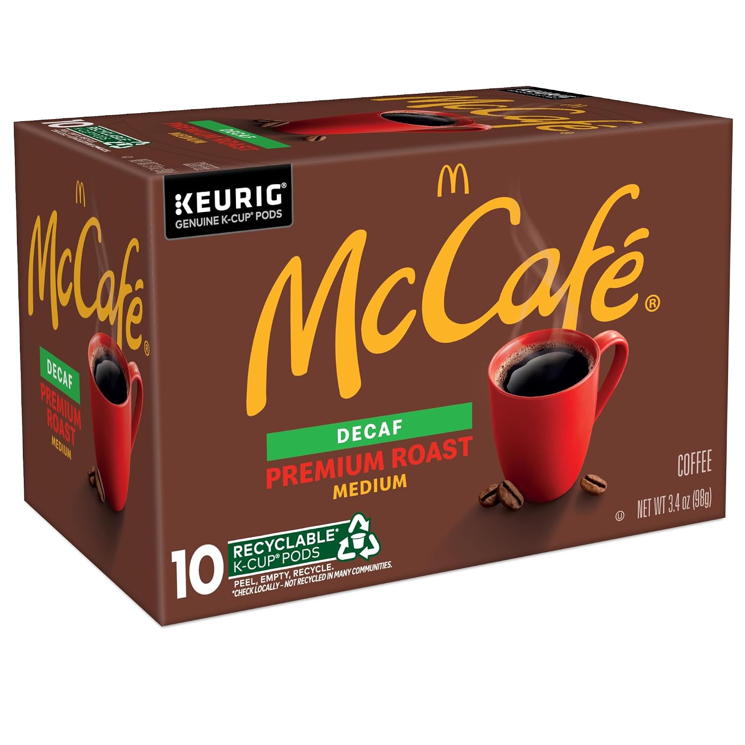 McCafe Premium Roast Decaf Coffee, Single Serve Keurig K-Cup Pods, Decaffeinated, 96 Count (4 Packs of 24)