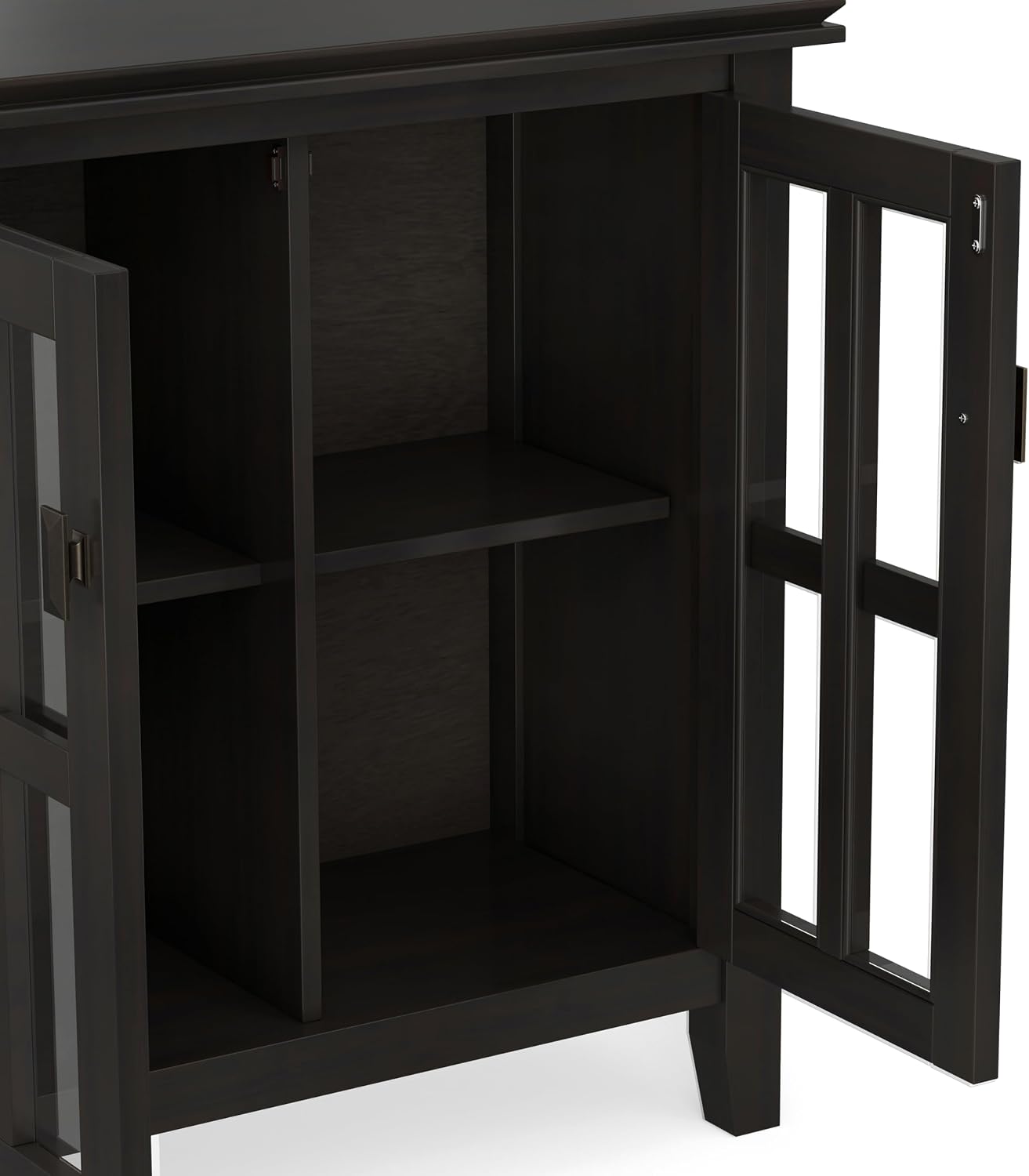 SIMPLIHOME Artisan 30" Wide Solid Wood Cabinet in Russet Brown