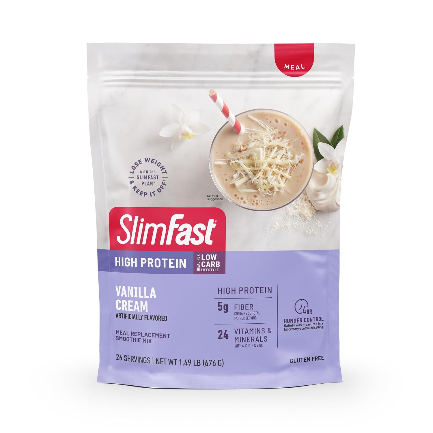 SlimFast High Protein Meal Replacement Shake Powder, 12 Servings (Pack of 2), Advanced Nutrition Smoothie Mix, Digestive Support, Gluten Free, Creamy Chocolate, 20g of Protein (Packaging May Vary)