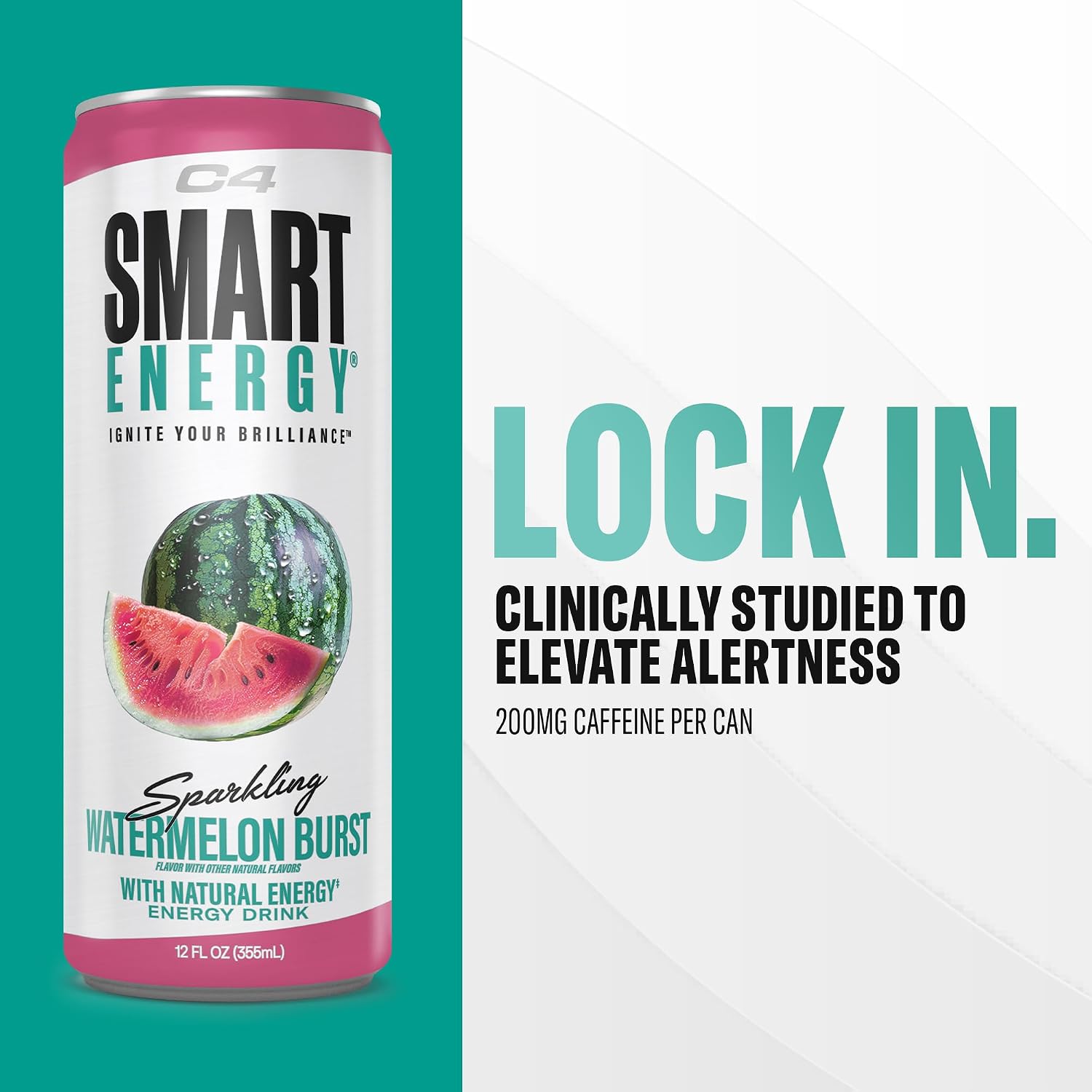 C4 Smart Energy Drink, 200mg Caffeine, 12 Fl Oz 12pk