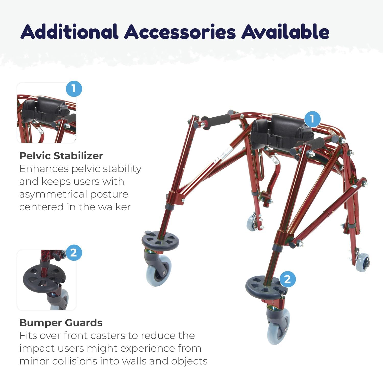 Inspired by Drive KA2200-2GKB Nimbo Posterior Walker, Knight Blue | Pediatric Posterior Walker Offers Lightweight, Adjustable Support to Help Children Build Walking Confidence