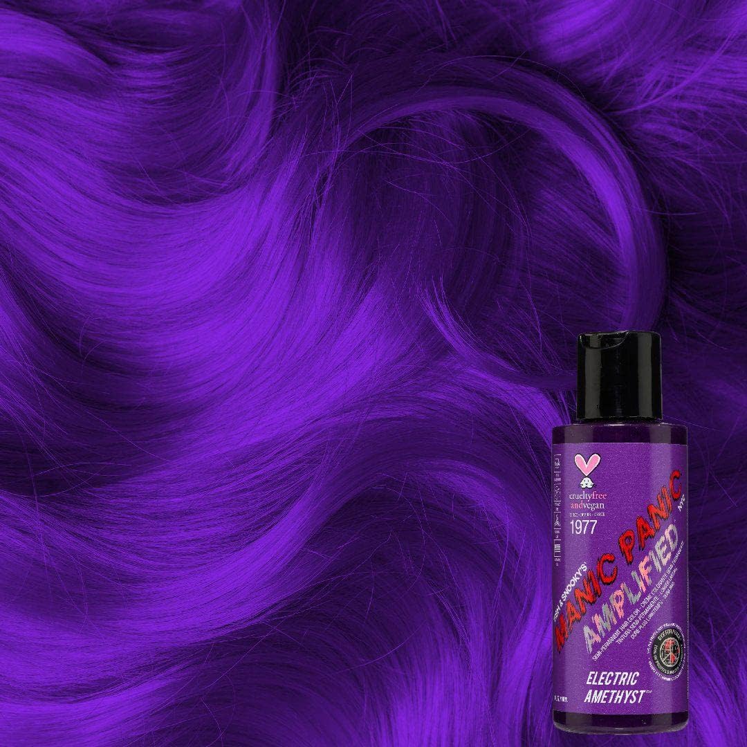 MANIC PANIC Cotton Candy Pink Hair Color - Amplified - Semi Permanent Hair Dye - Bright Pink Cool Toned Color - Glows in Blacklight - Vegan, PPD & Ammonia-Free - For Coloring Hair on Women & Men