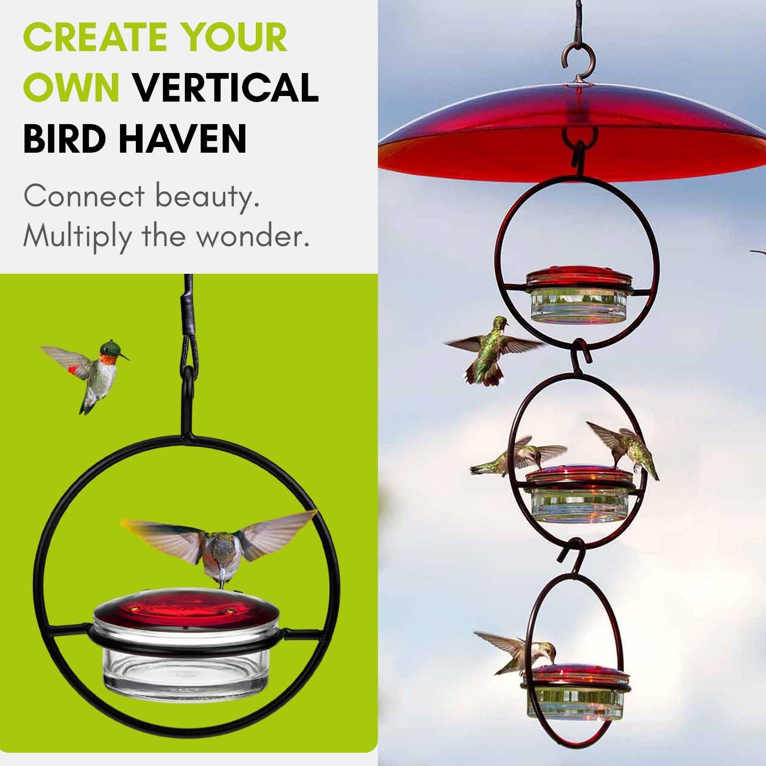 Mosaic Birds Hummble Slim Hummingbird Feeder, M045-301, 3.4 Ounce Capacity, Clear, 1 Piece