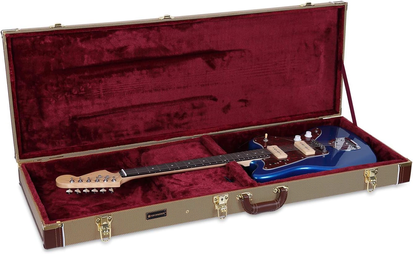 Crossrock Hardshell Arch Top wood case fits SG Electric Guitars-Black(CRW600SGBK)