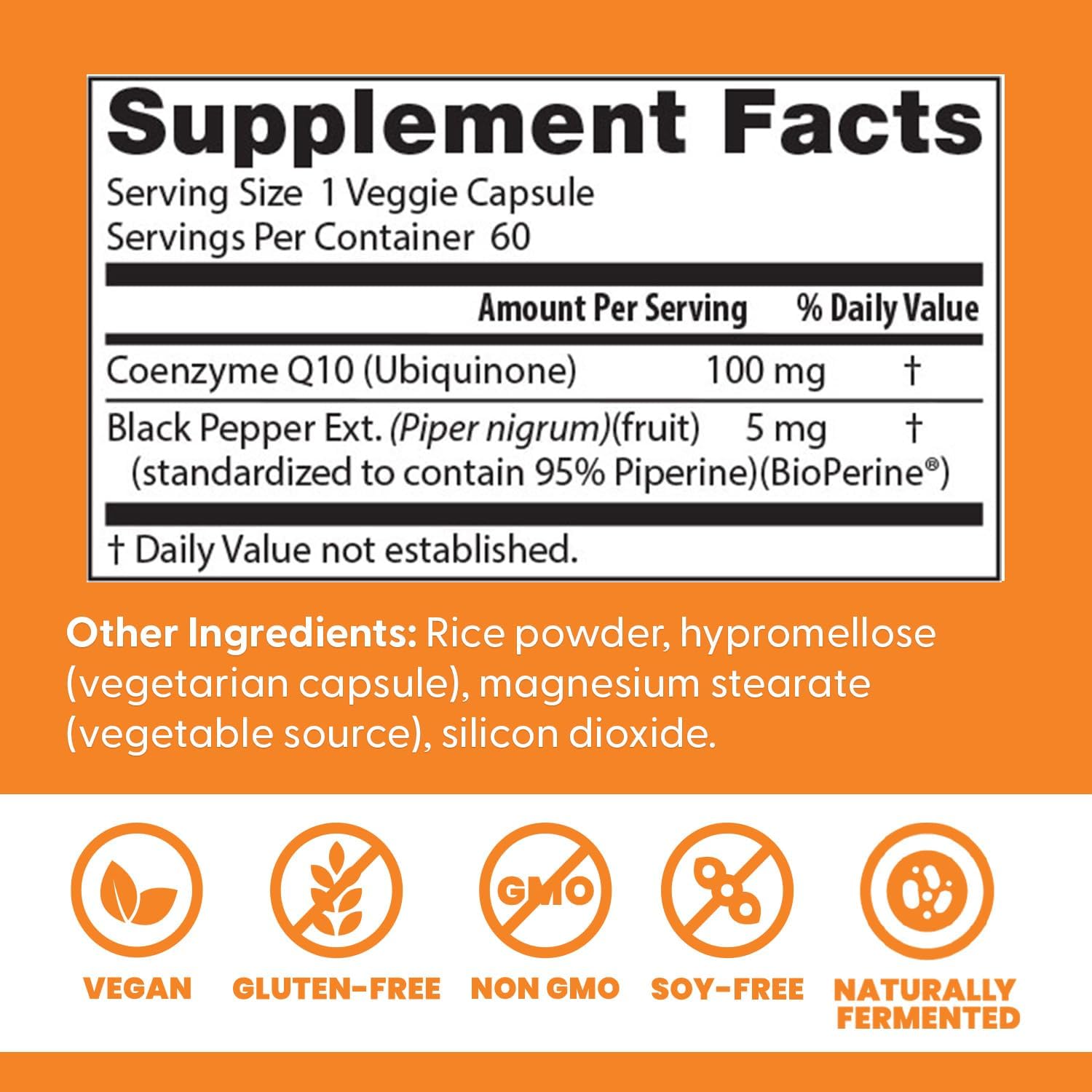 Doctor's Best High Absorption CoQ10 with BioPerine Supplement - Coenzyme Q10 Caps for Heart Health & Antioxidant Support, CoQ10 100mg for Women & Men, Non GMO, Naturally Fermented - 120 Veg Capsules