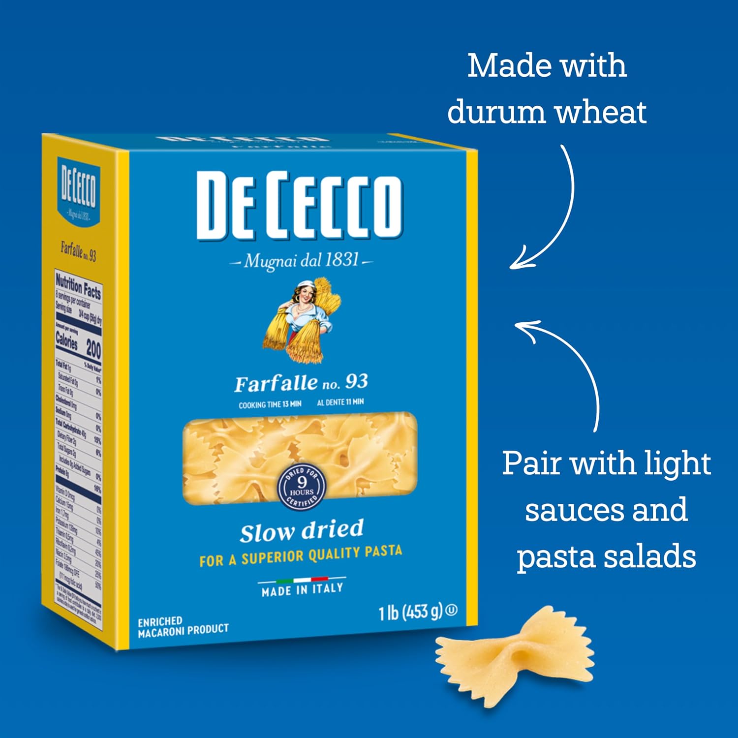 De Cecco Farfalle No. 93 Pasta, 16 Oz