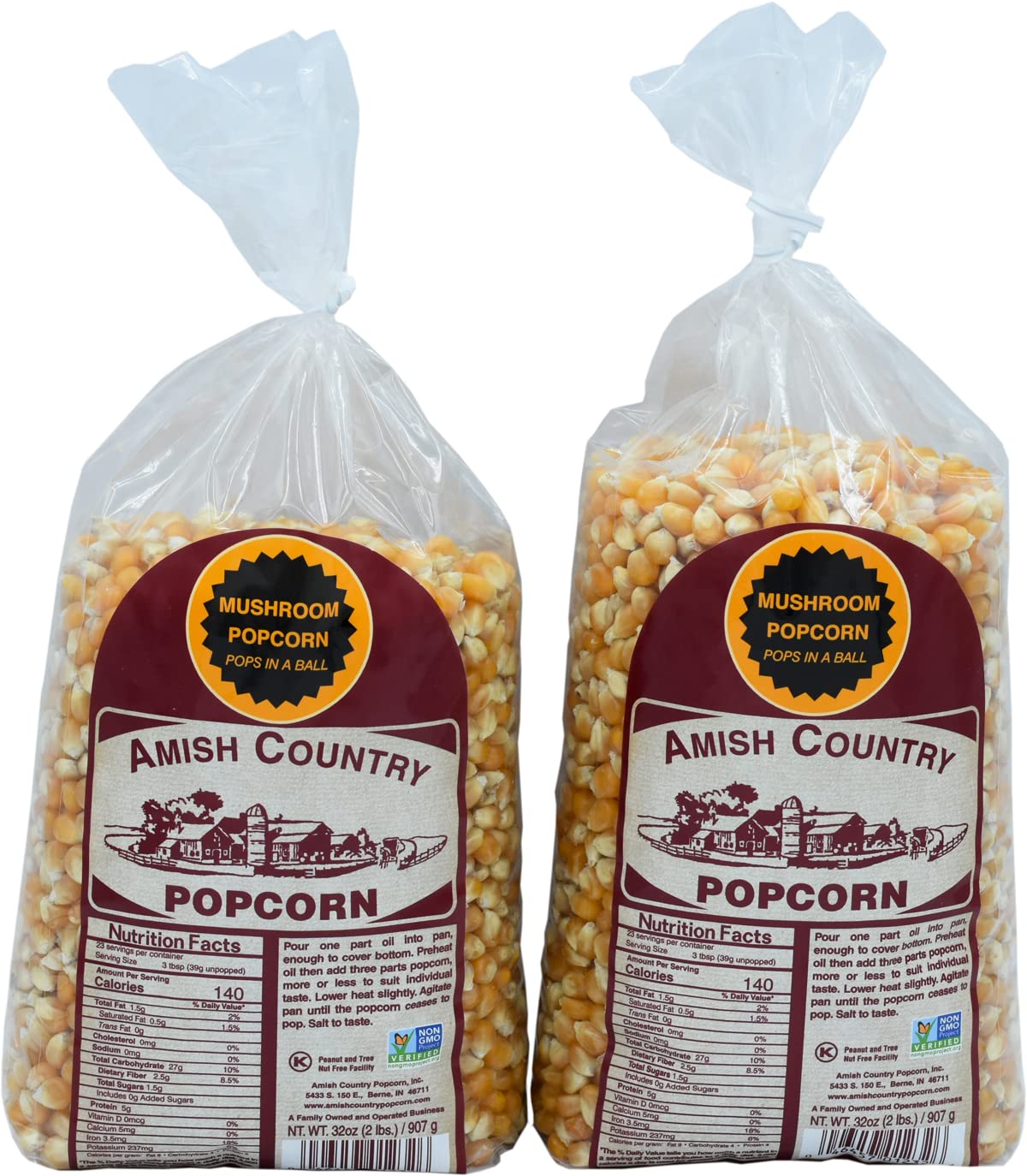 Amish Country Popcorn | 6 lb Bag | Mushroom Popcorn Kernels | Old Fashioned, Non-GMO and Gluten Free (Mushroom - 6 lb Bag)