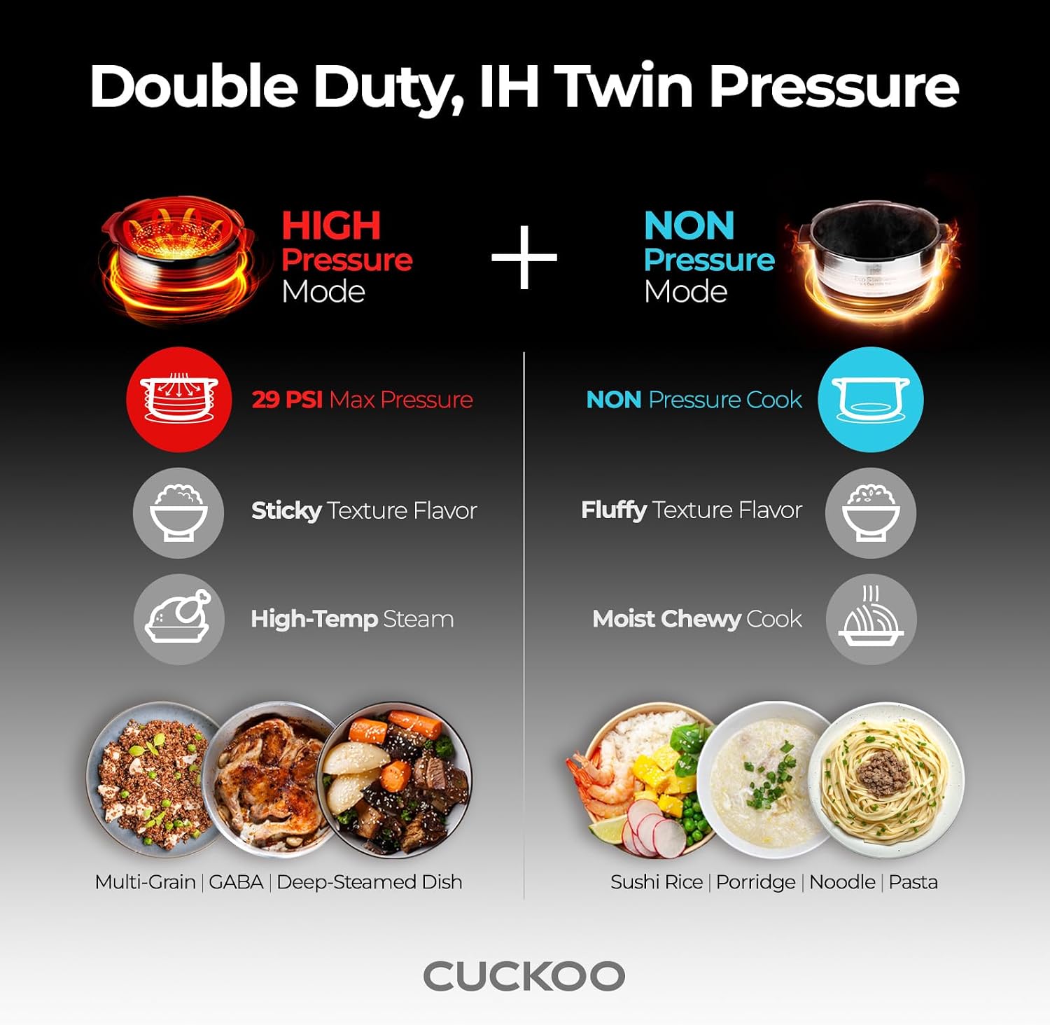 CUCKOO Twin Pressure Induction Rice Cooker, 20-Cup Cooked, CRP-LHTR1009FW