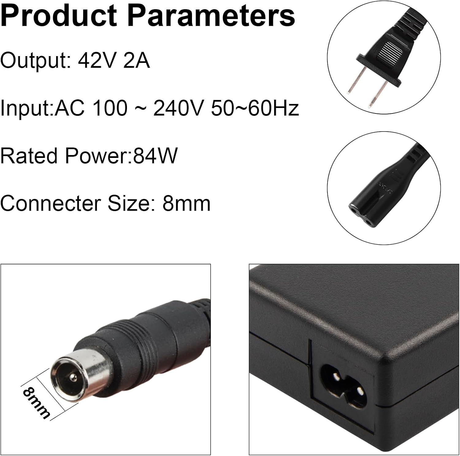 42V 2A RCA Connector for Ninebot Electric Scooter Charger