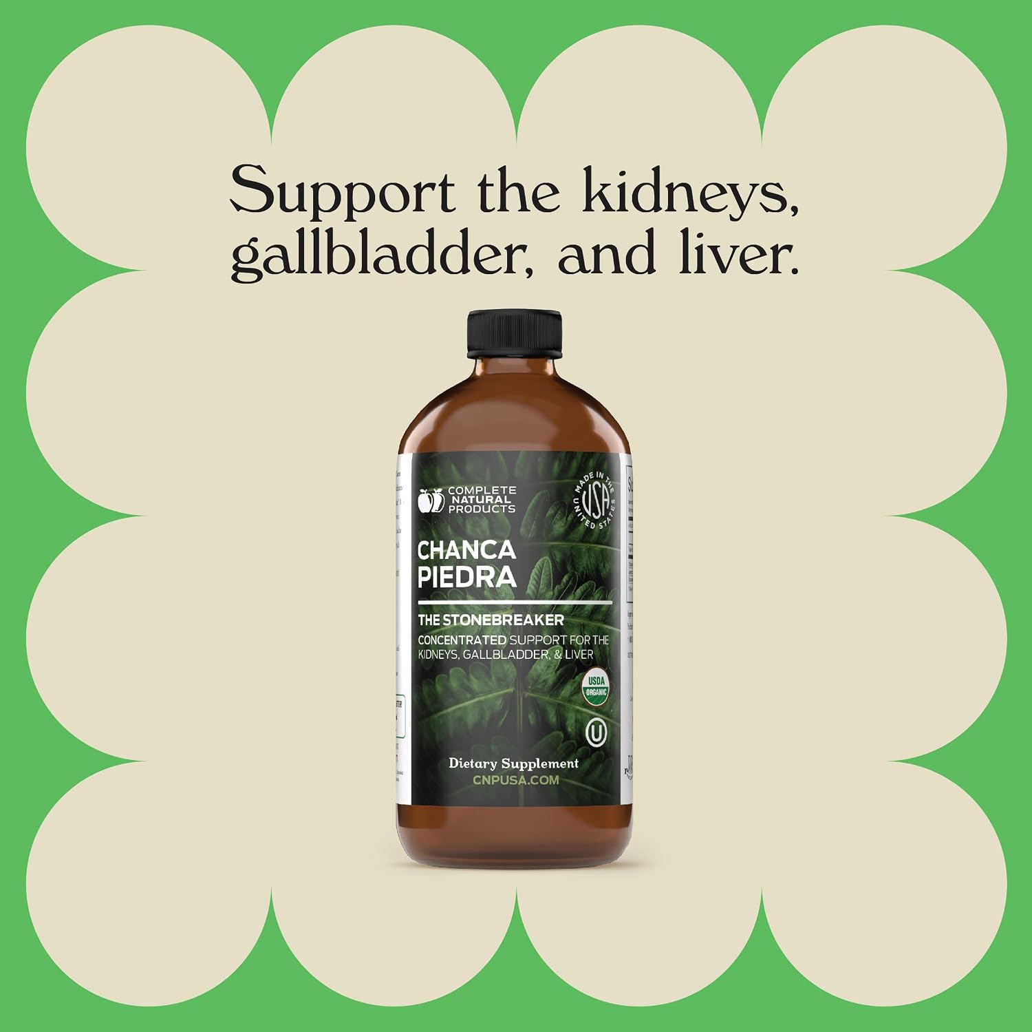 CNP | Chanca Piedra Organic Tincture 16oz - Stone Breaker, Kidney Support | Organic chanca piedra liquid extract for kidney cleanse support, stone breaker routines, alcohol free tincture made in USA
