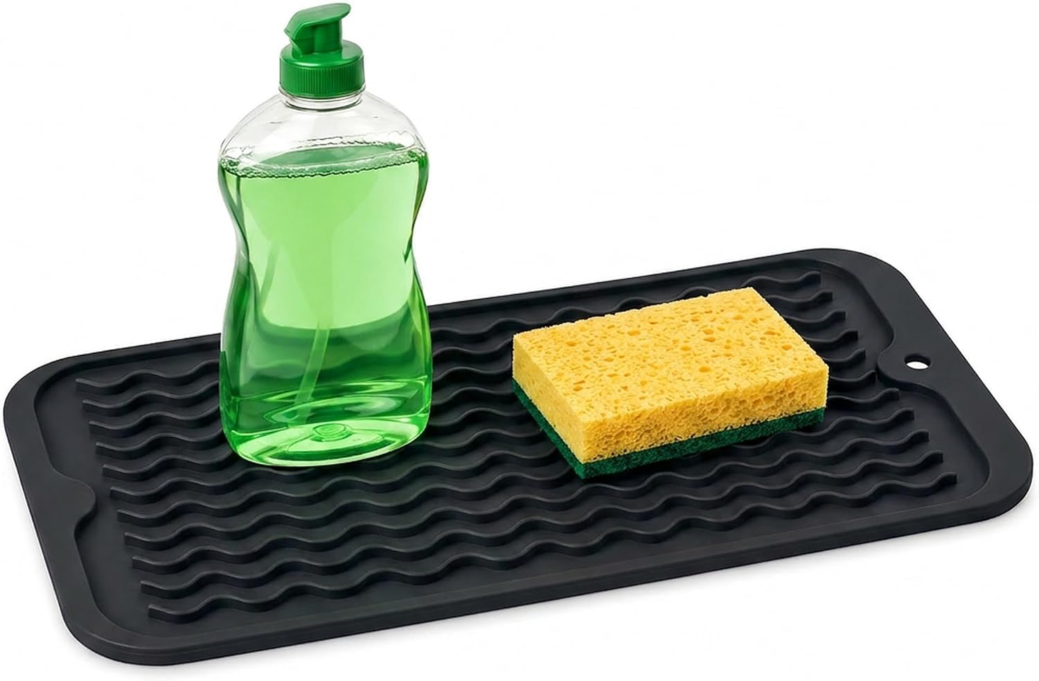 ZLR Silicone Dish Drying Mat for Kitchen Counter, Eco-Friendly Fast Dry Dish Mat, Easy Clean Multi Usage Drying Matt, Heat Resistant Trivet