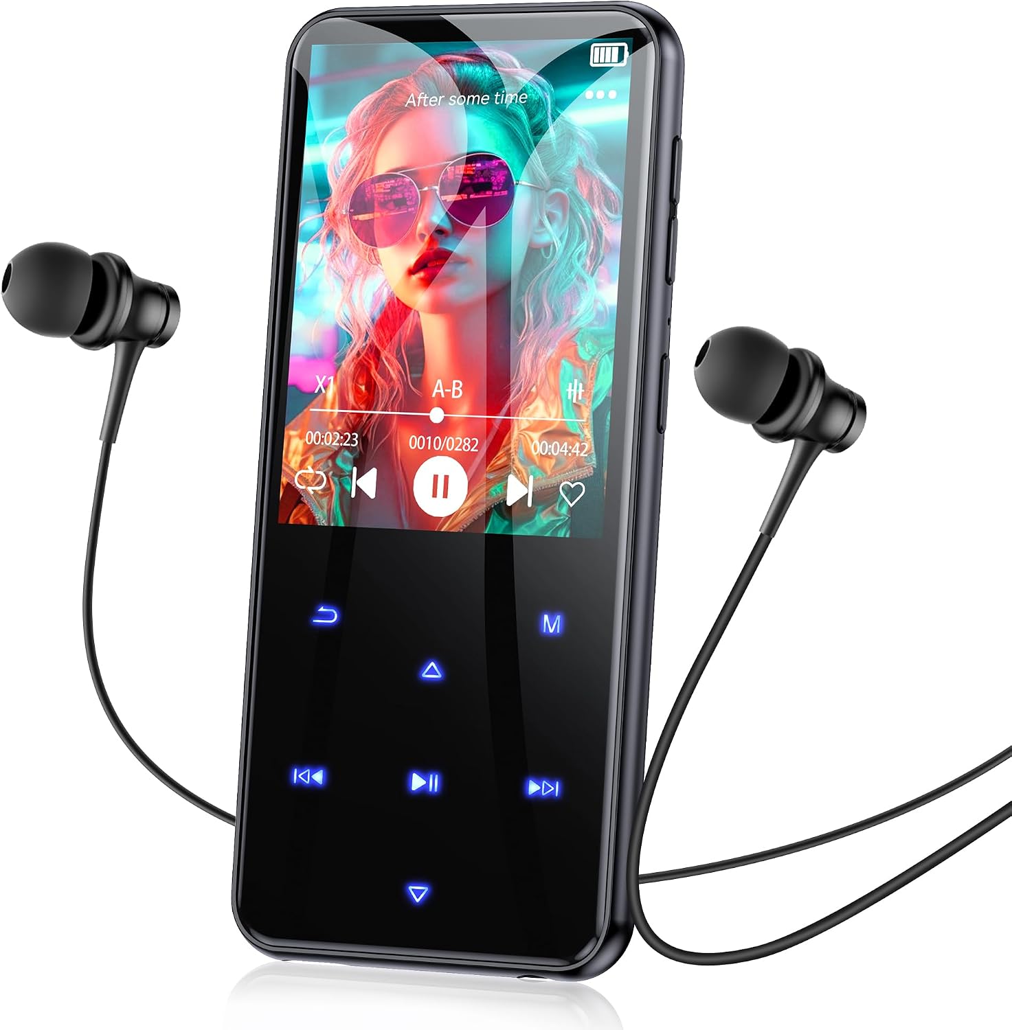 AGPTEK 64GB MP3 Player with Bluetooth, M3 2.4'' Player with Speaker | with FM Radio, Touch Buttons, Supports Up to 128GB(Purple)