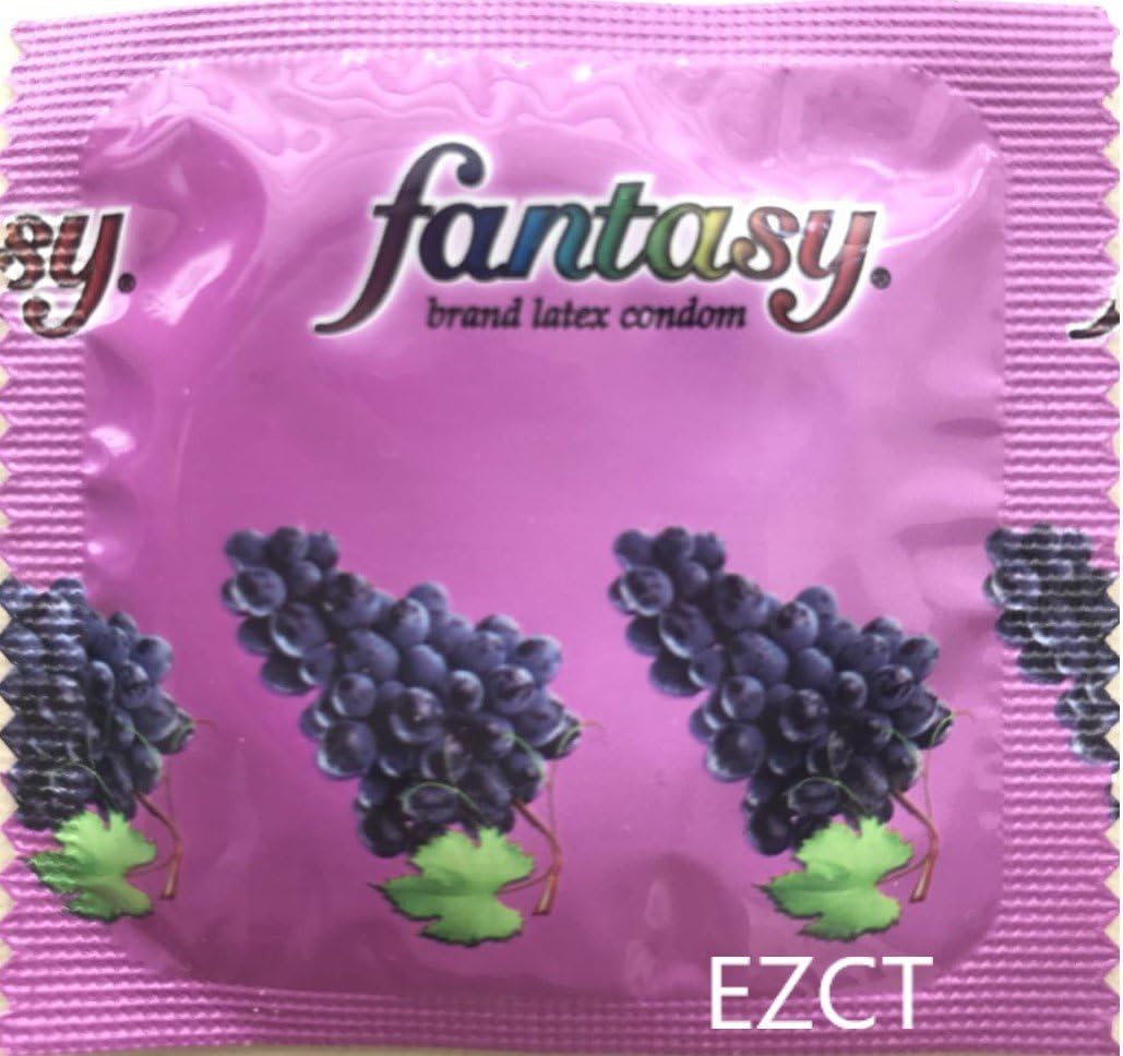 Fantasy Flavored Condoms Pack 12 Condoms : variety of flavors such as VANILLA, STRAWBERRY, MINT, GRAPE, CHOCOLATE