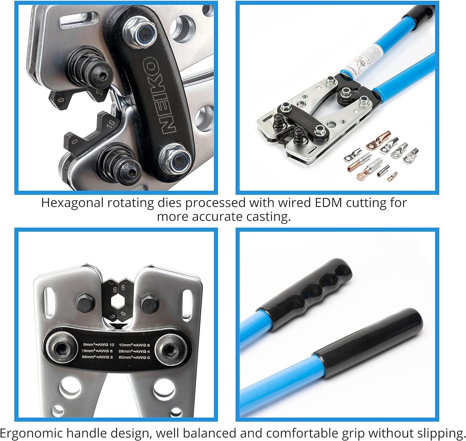 NEIKO 02037A Compact Wire Stripper | 4-in-1 Multi Purpose Electricians Pliers | Wire Crimper, Cutter and Gripper | 12-20 AWG Wire Service Tool | Crimps Insulated & Non-Insulated | Electrical Stripping