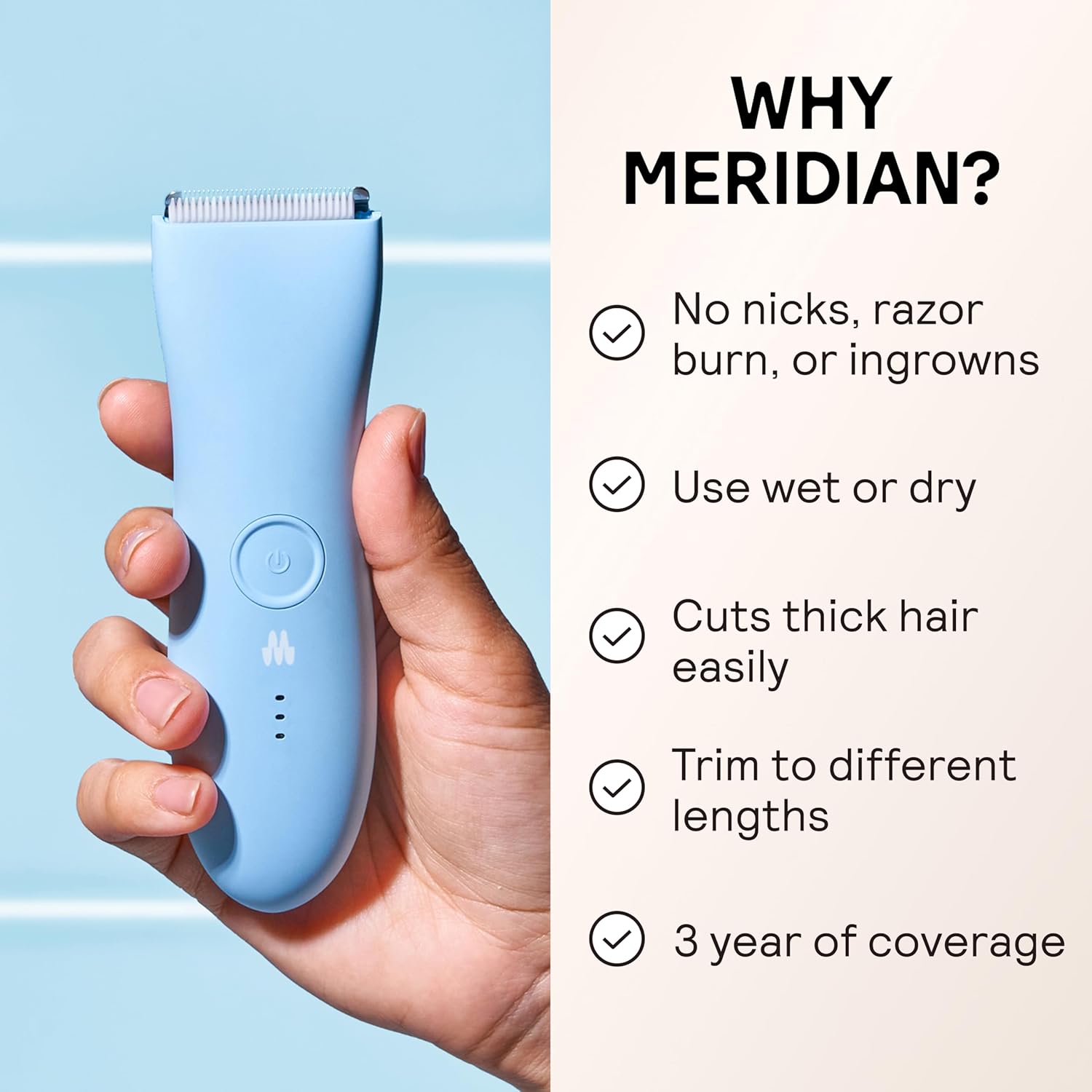 MERIDIAN The Trimmer Original | Body Hair Trimmer for Men & Women | Sage