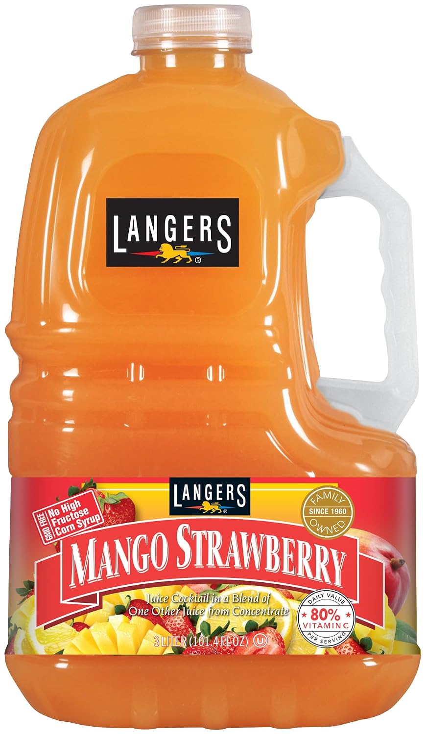 Langers Juice Cocktail, Pineapple Orange Guava, 15.2 Fl Oz (Pack of 12)