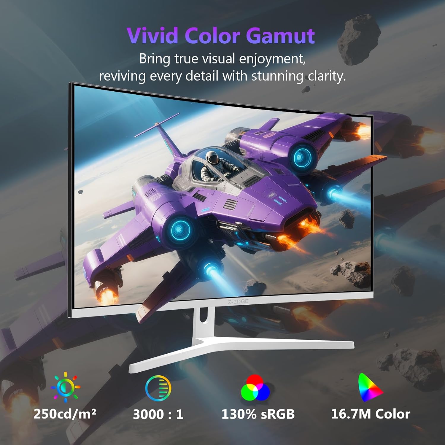Z-Edge 34 inch WQHD 1440P Curved Gaming Monitor, 240Hz Computer Monitor | AG34P 1500R Frameless 21:9 Curved Screen, Height Adjustable, Office & Gaming, 1ms, Dual DP & HDMI, Metal Stand