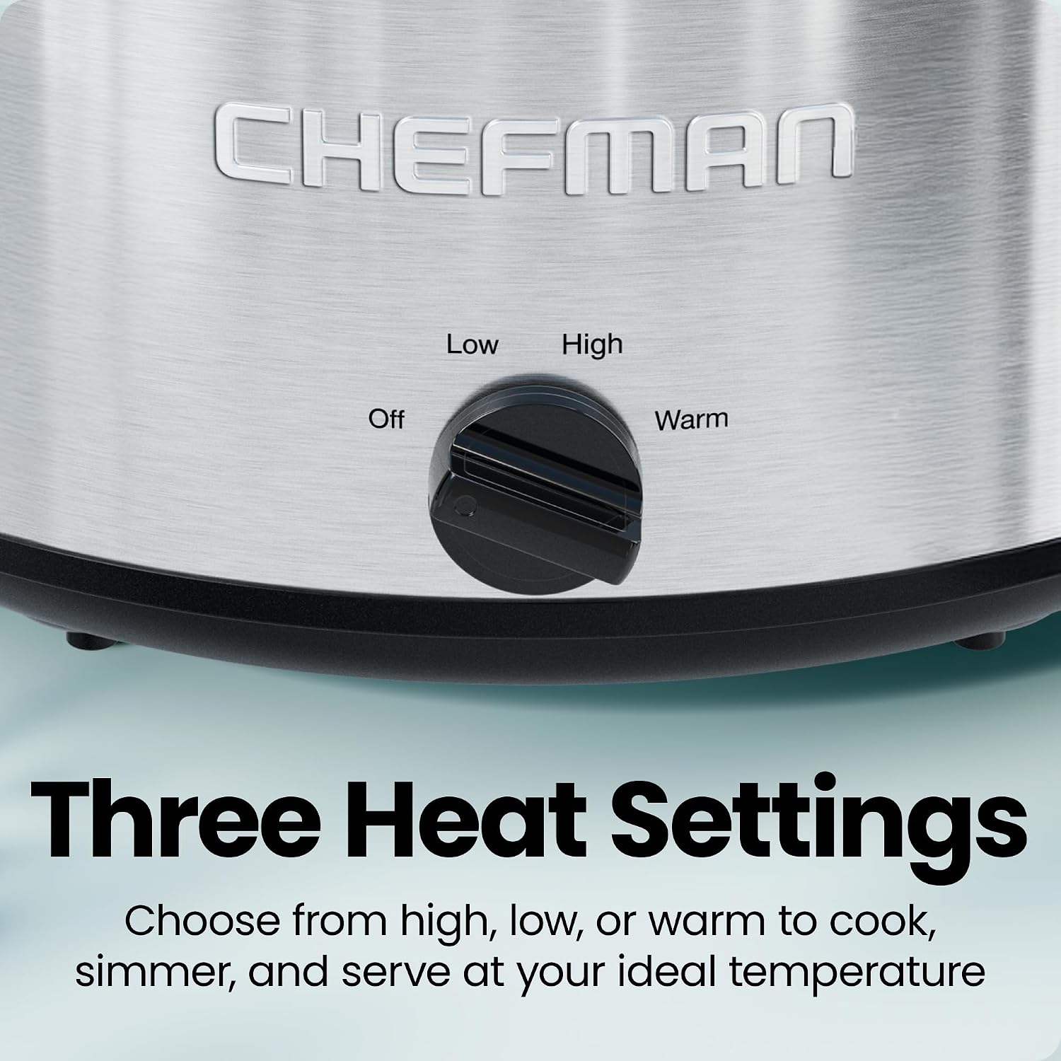 Chefman Triple Slow Cooker & Food Warmer, Three Crock Slowcooker with 2.5 Qt. Ceramic Crocks, 7.5-Quart Total Capacity, PFAS-Free, Three Temperature Settings, Dishwasher-Safe Parts – Stainless Steel