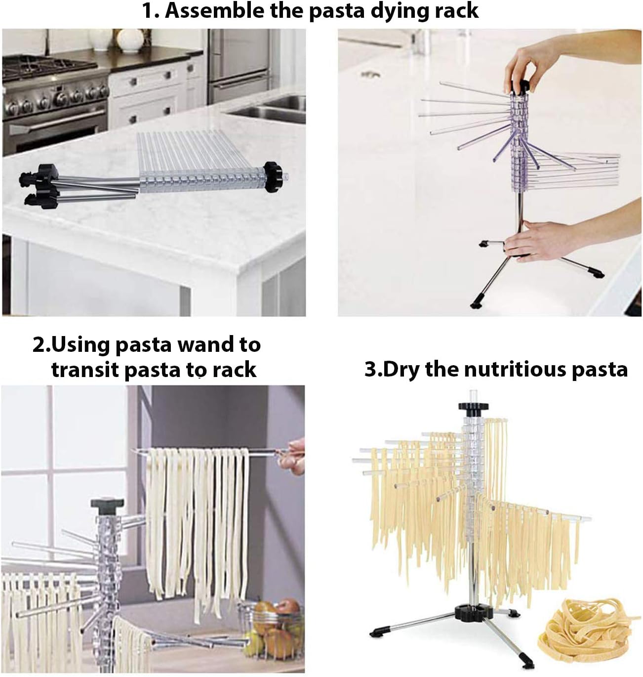 Pasta Drying Rack Collapsible Spaghetti Dryer Stand Noodles Drying Holder Hanging Rack Tall Spaghetti Noodle Dryer Stand Pasta-Tree