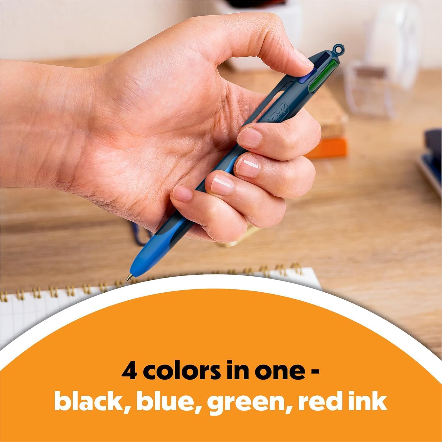 BIC 4-Color Original Retractable Ballpoint Pen, 1.0 mm Medium, 3-Count Pack