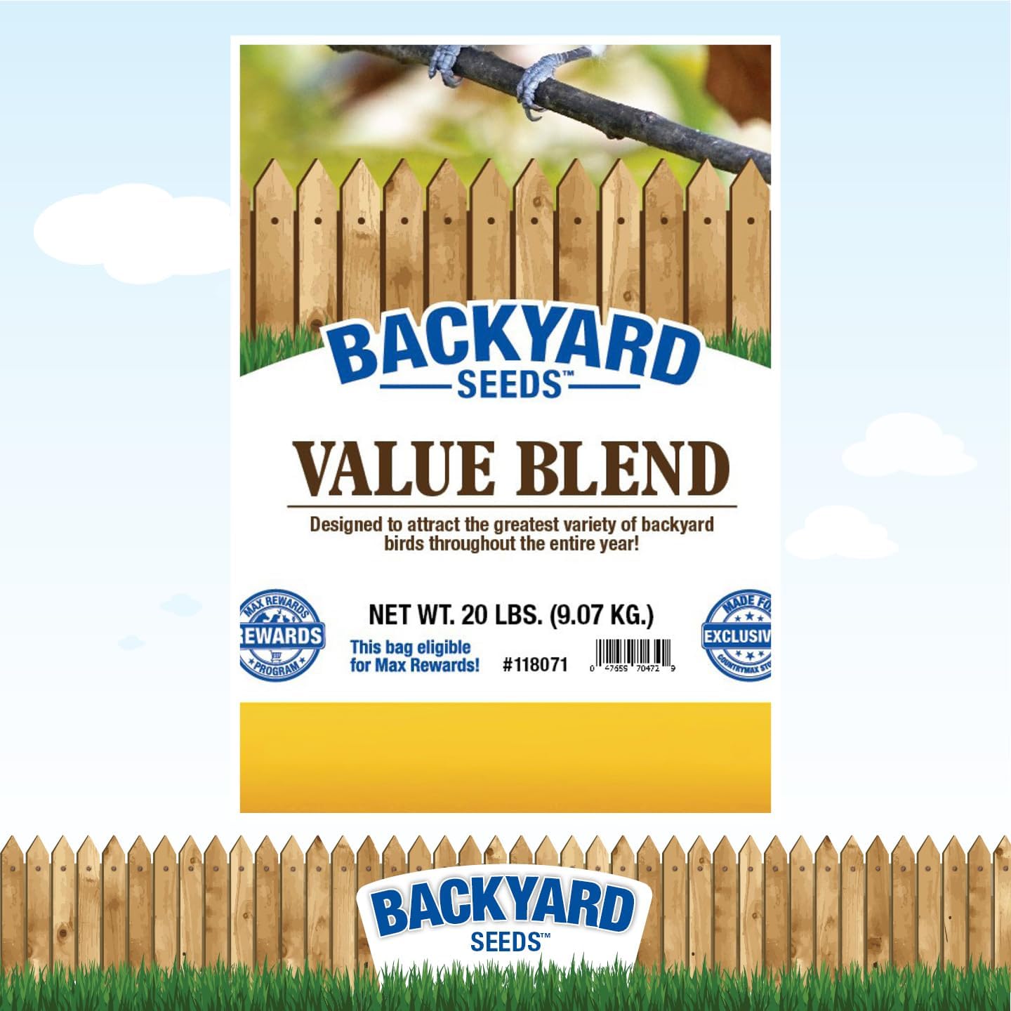 Backyard Seeds Woodpecker No-Waste Bird Seed Mix 5lbs - Premium Shelled Peanuts & Sunflower Chips, Small Bag of Wild Bird Food