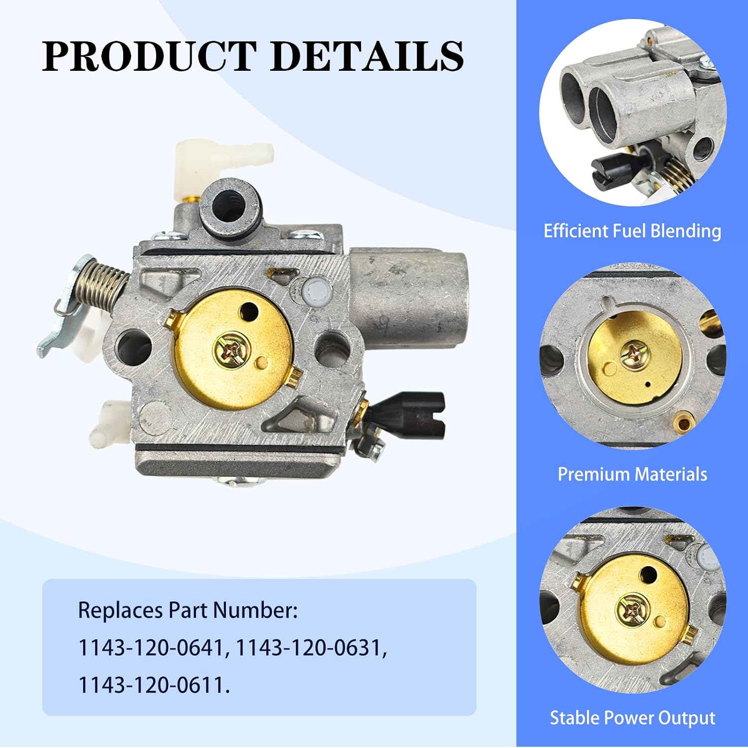 MS251 MS251C Carburetor Tune Up Kit for Stihl MS231 MS231C MS231Z | for Stihl MS251CBE MS251C-BEQMS251Z Replace 1143 120 0611 0605 1143-120-0641