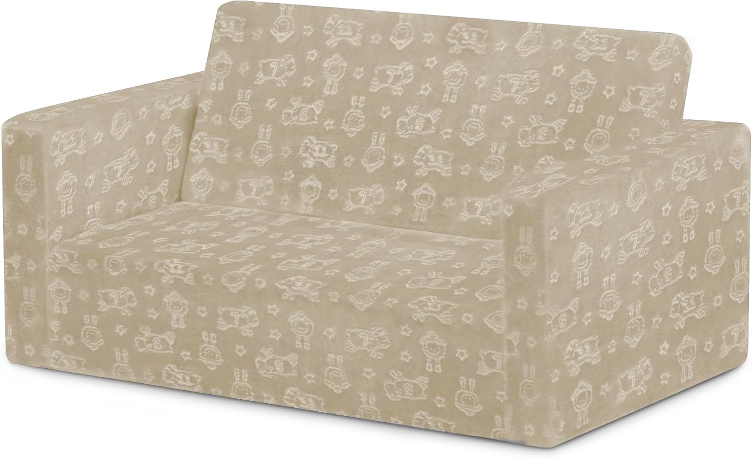 Delta Children - Serta Perfect Sleeper Kids 2-Seater Sofa, Convertible 2-in-1 Flip Open Toddler Couch Sleeper, Foam Chair for Playroom & Bedroom