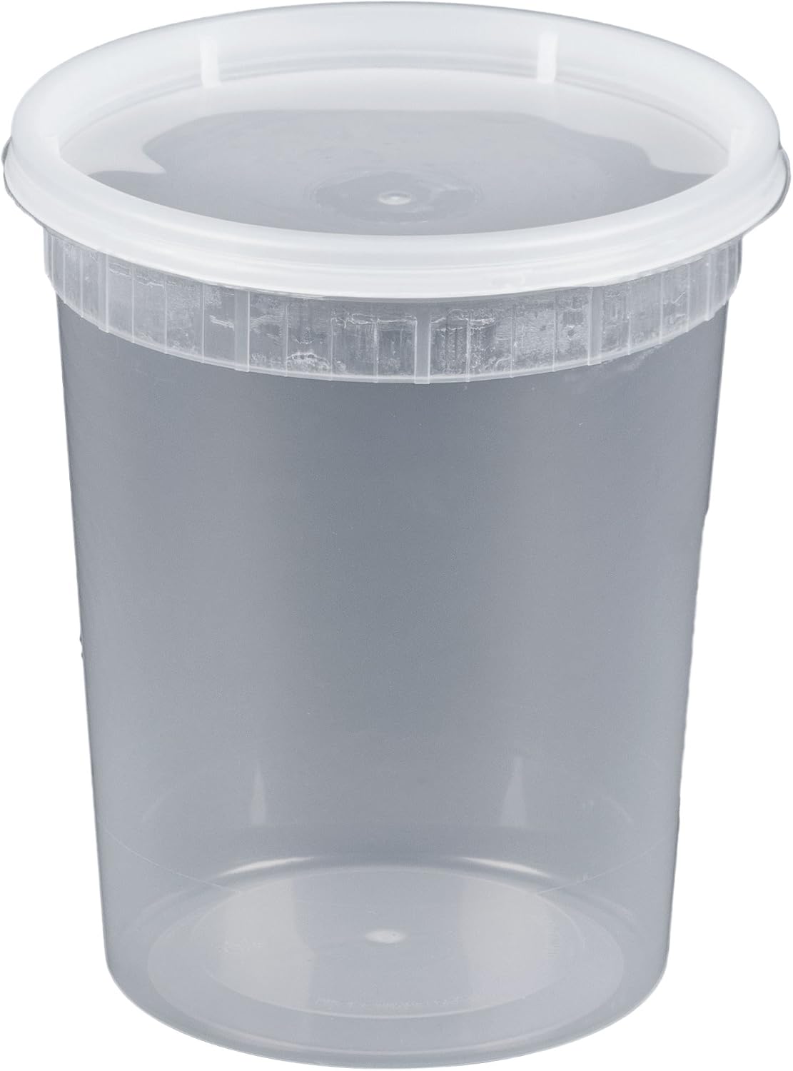 Microwavable Translucent Plastic Deli Container with Lid (Pack of 24) (32 oz.)