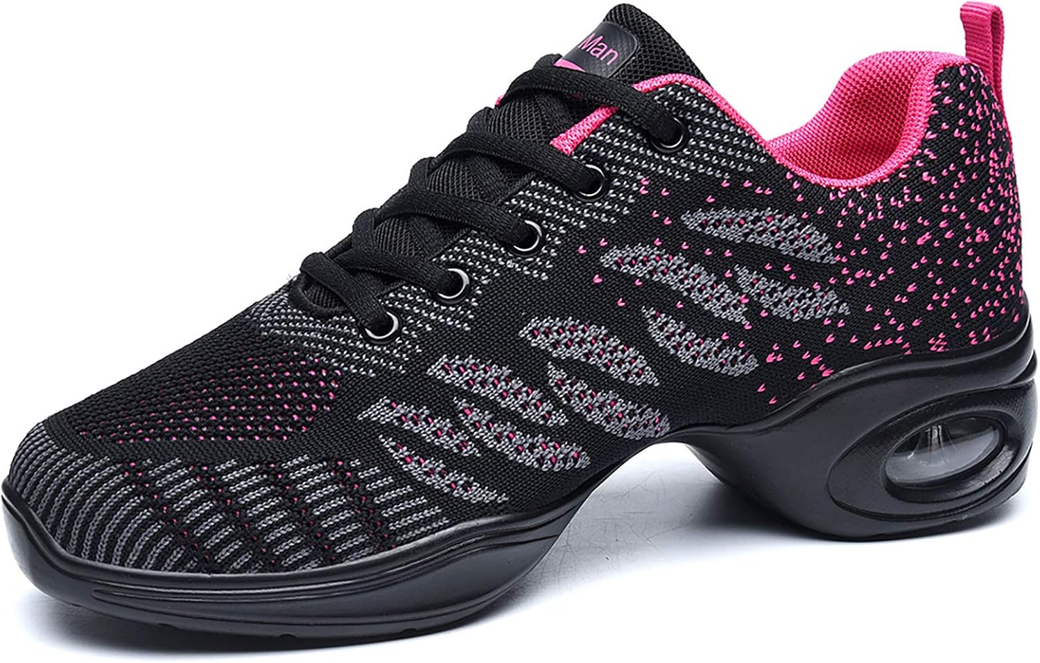 Slow Man Women's Jazz Shoes Lace-up Sneakers - Breathable Air Cushion Lady Split Sole Athletic Walking Dance Shoes Platform