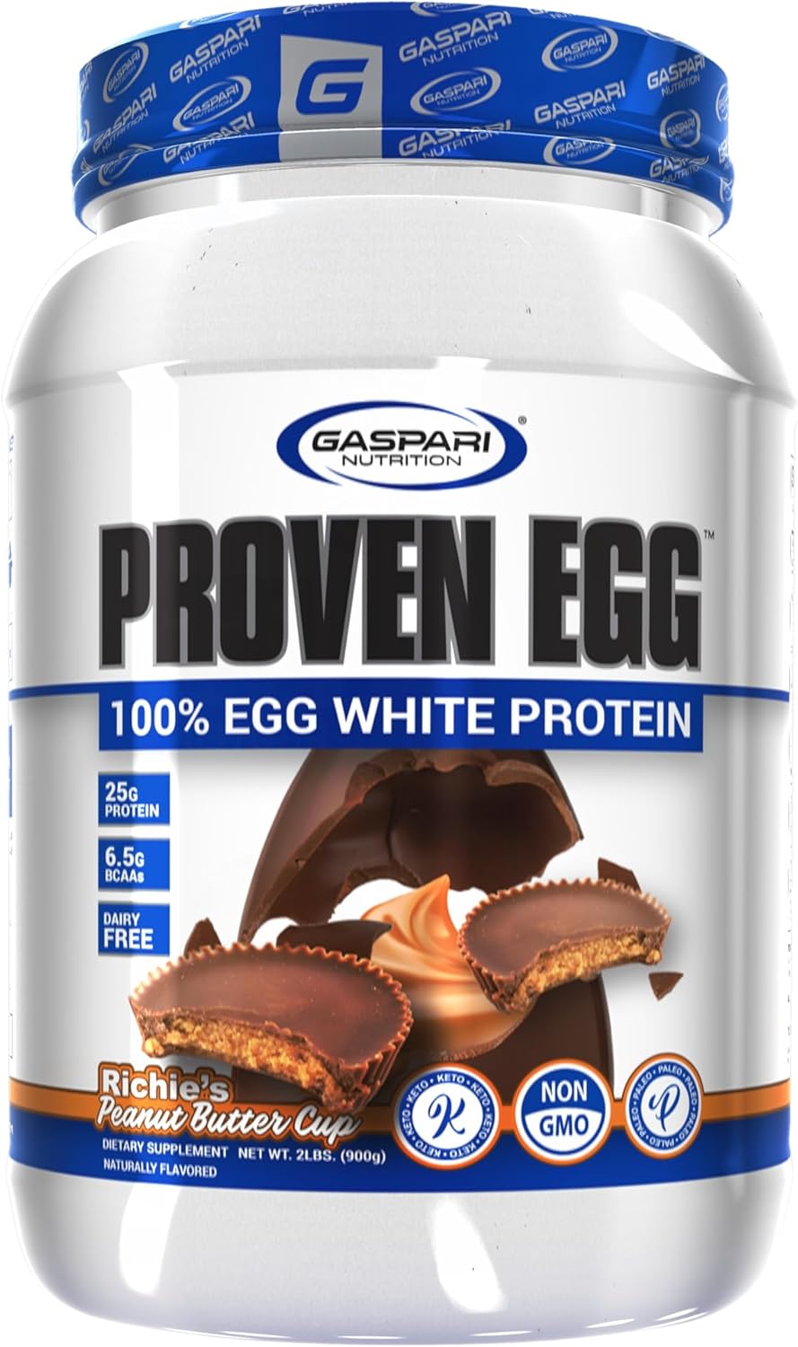 Gaspari Nutrition Proven Egg White Protein Powder, 25g Chocolate Protein Powder, 100% Egg White Protein, Keto Friendly, Dairy and Lactose Free, Soy Free (2 lbs, Chocolate)