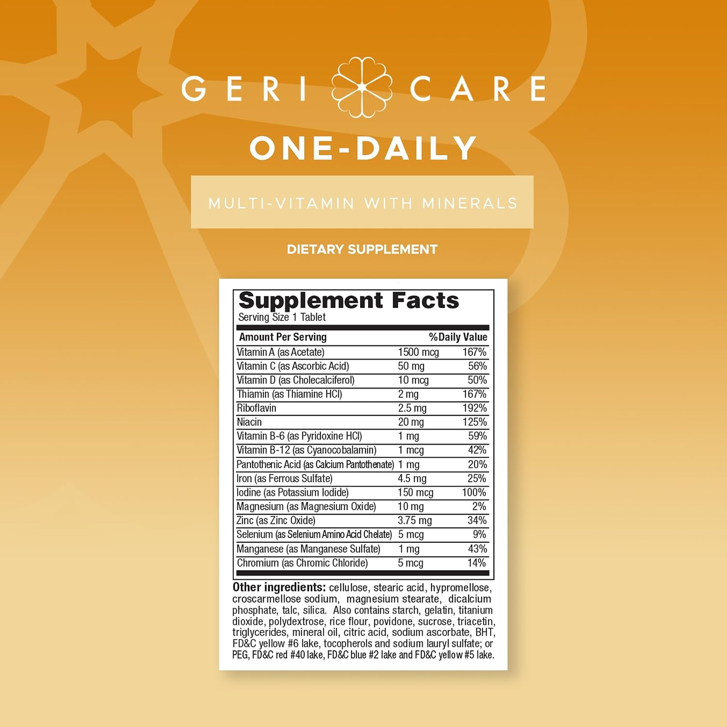 One-Daily Multivitamins with Minerals for Men & Women (100 Tablets) by GeriCare| High-Potency Multi-Vitamin & Multimineral Dietary Supplement for Immunity, Energy| Complete Daily Nutritional Support