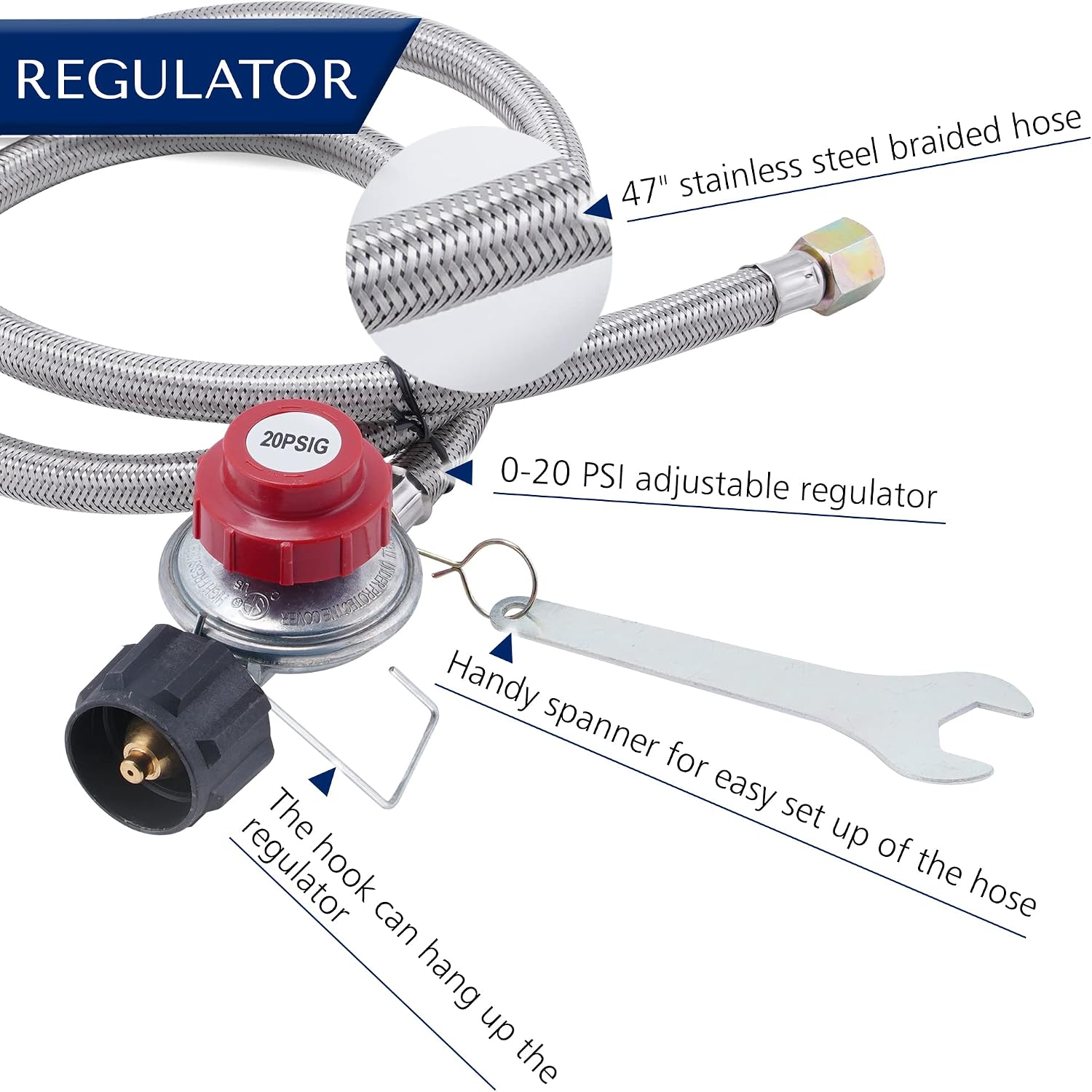 ARC 65K BTU Cast Iron Burner Head, 0-20 PSI Regulator & Hose Set