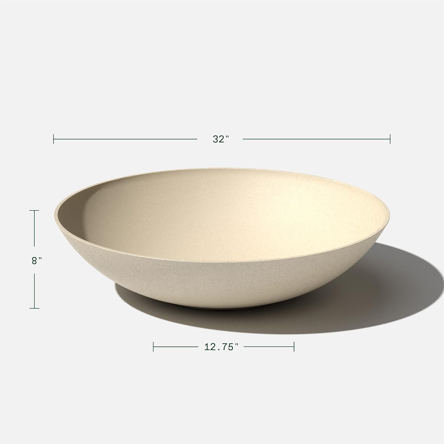Veradek Mason Series Lane Bowl - Large Outdoor Bowl Planter | Made From a Durable Plastic-Stone Composite With Pre-Drilled Drainage Holes. Modern Patio/Tabletop Décor